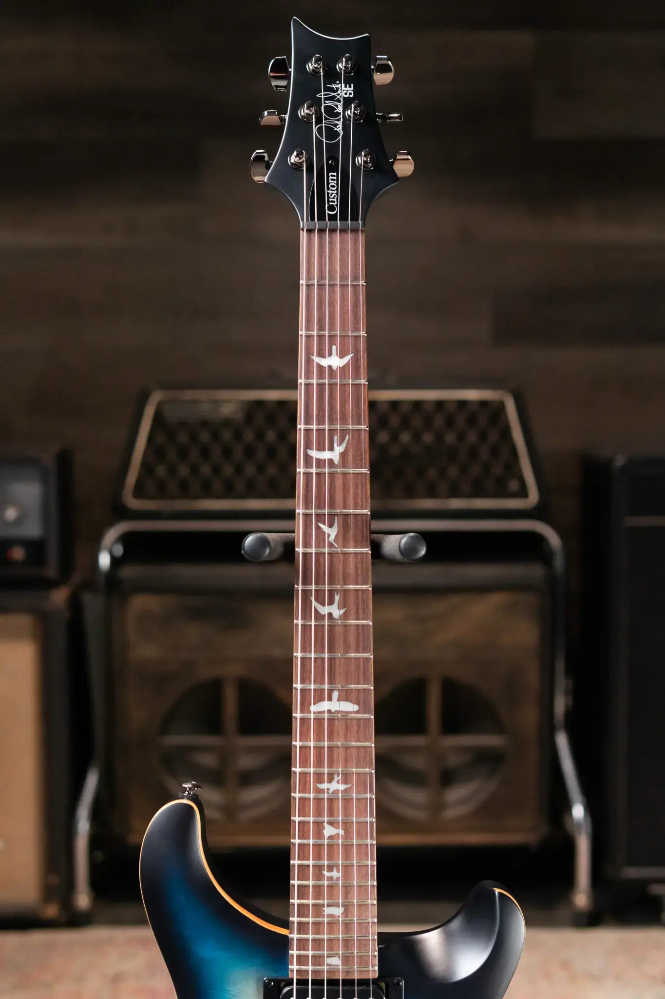 PRS SE Custom 24-08 Electric Guitar - Lake Blue Midnight Burst with Gig Bag