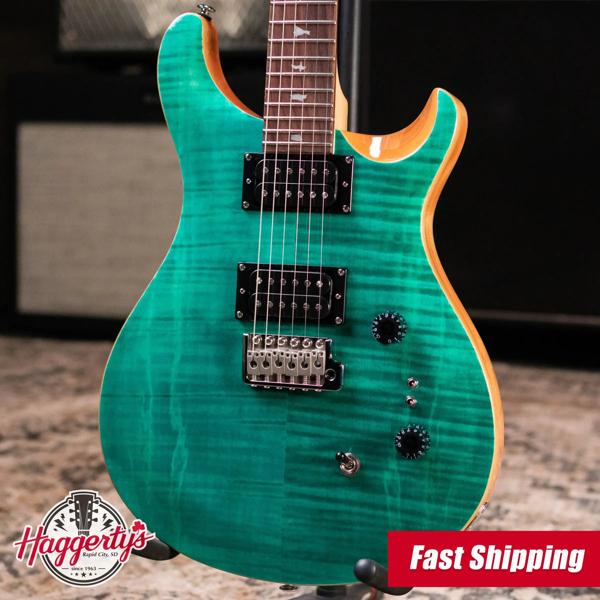PRS SE Custom 24-08 Electric Guitar - Turquoise with Gig Bag - Demo
