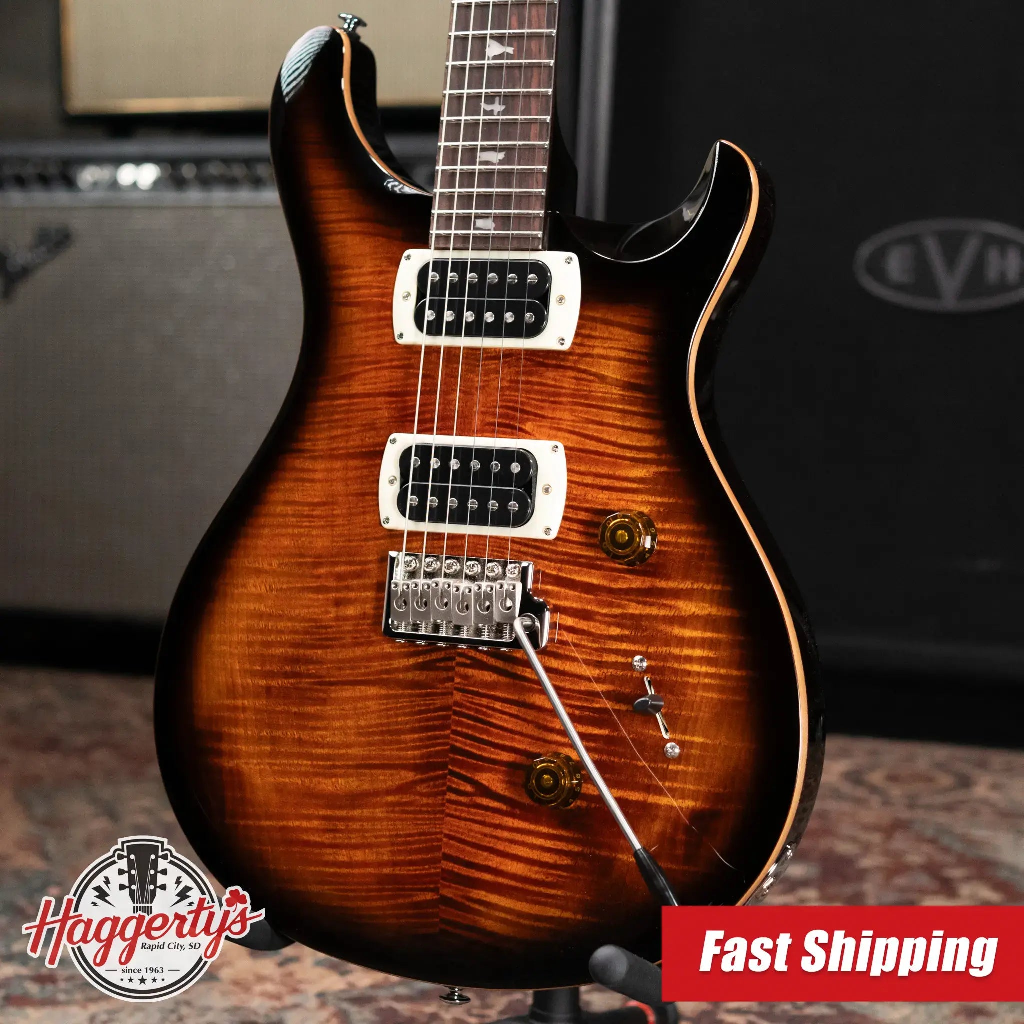 PRS SE Custom 24 Electric Guitar - Black Gold Sunburst with Gig Bag