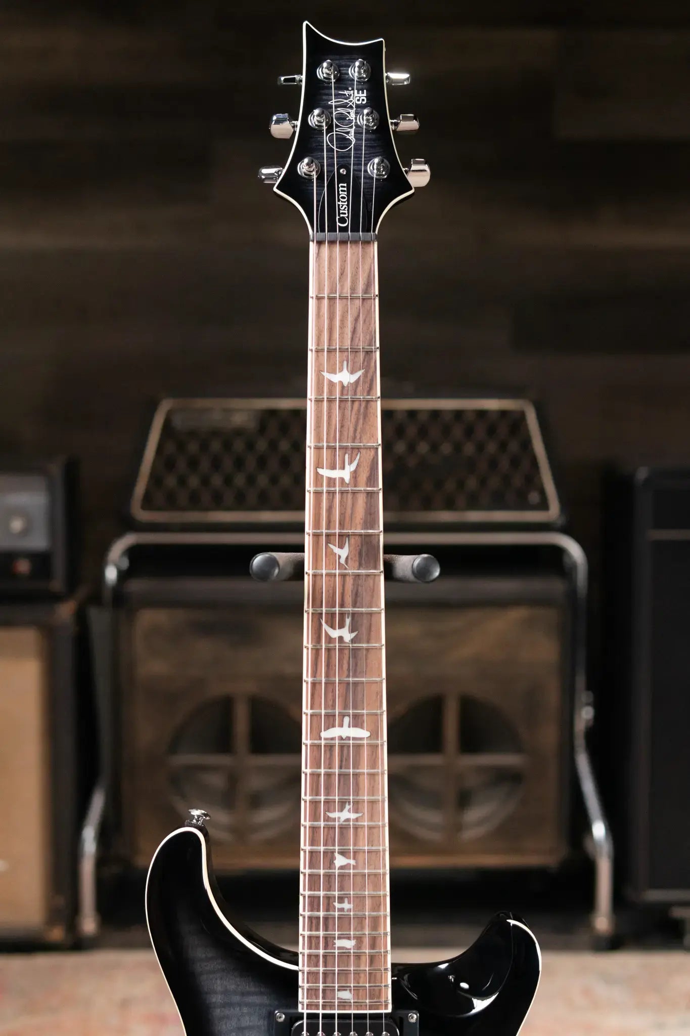 PRS SE Custom 24 Semi-Hollow Piezo Electric Guitar - Charcoal Burst with Gig Bag
