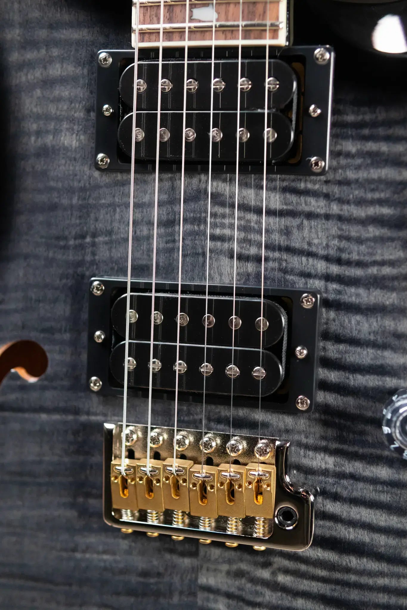 PRS SE Custom 24 Semi-Hollow Piezo Electric Guitar - Charcoal Burst with Gig Bag