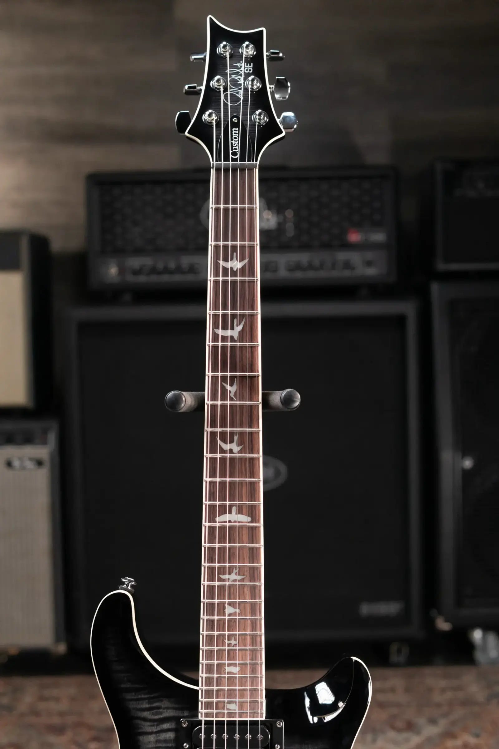 PRS SE Custom 24 Semi-Hollow Piezo Electric Guitar - Charcoal Burst with Gig Bag