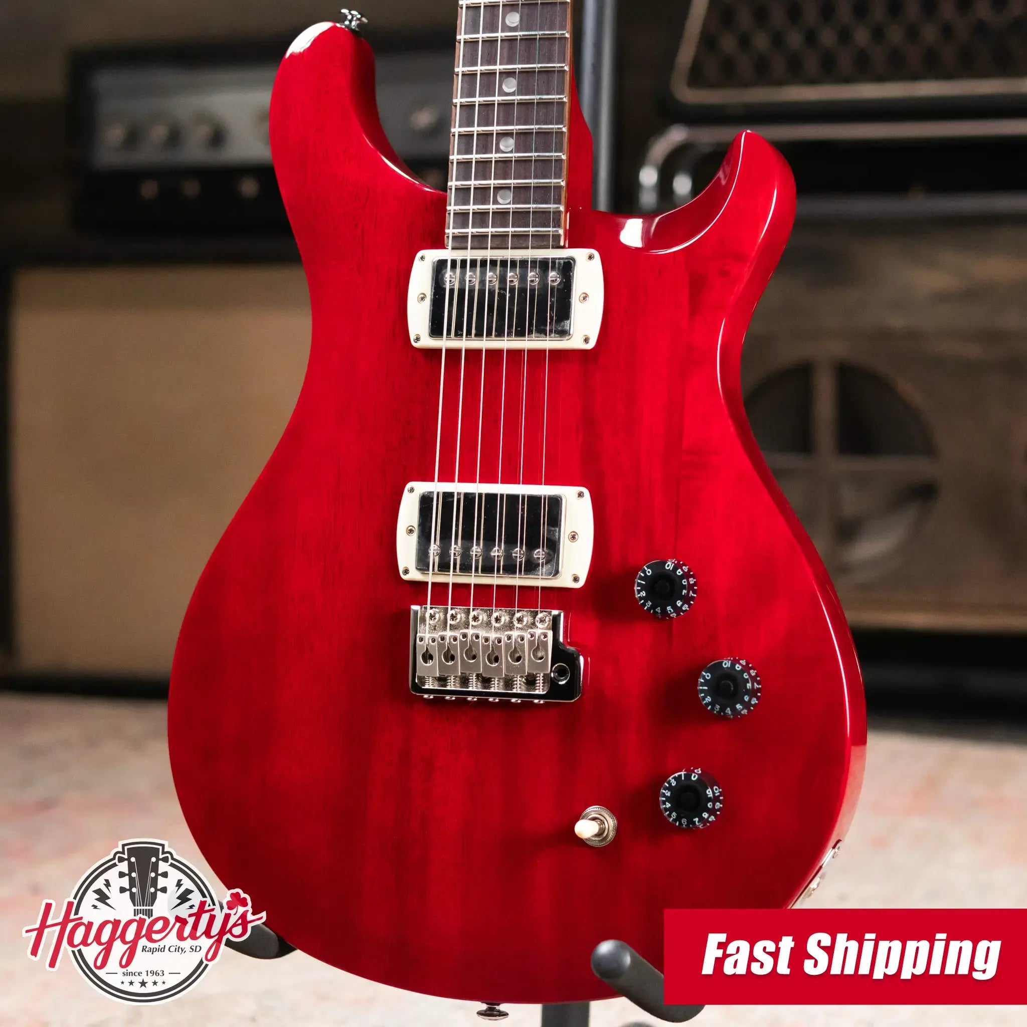 PRS SE David Grissom Standard Electric Guitar - Vintage Cherry with Gig Bag