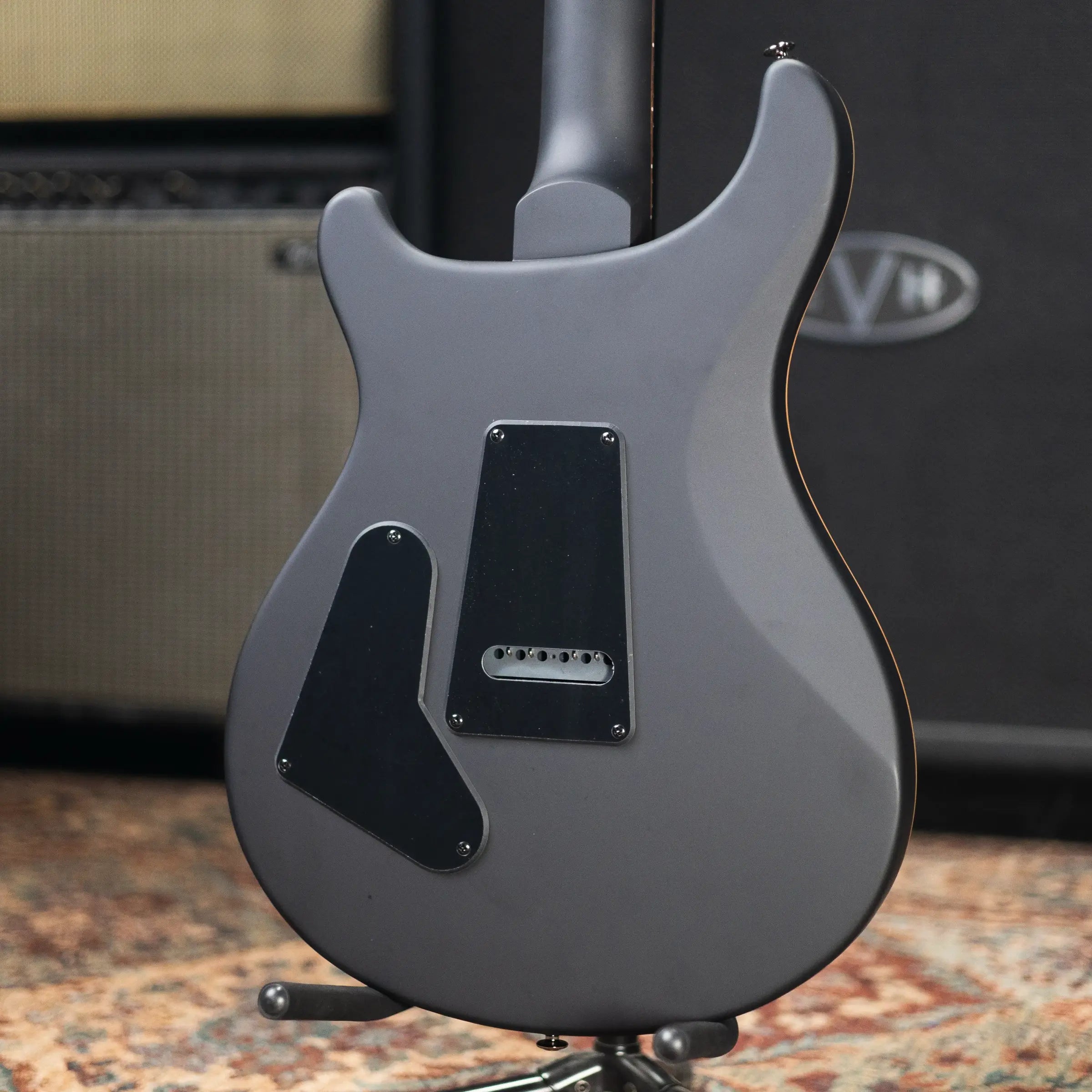 PRS SE "Exotic" Custom 24-08 Poplar Burl Electric Guitar - Charcoal Cherry Midnight Burst with Gig Bag