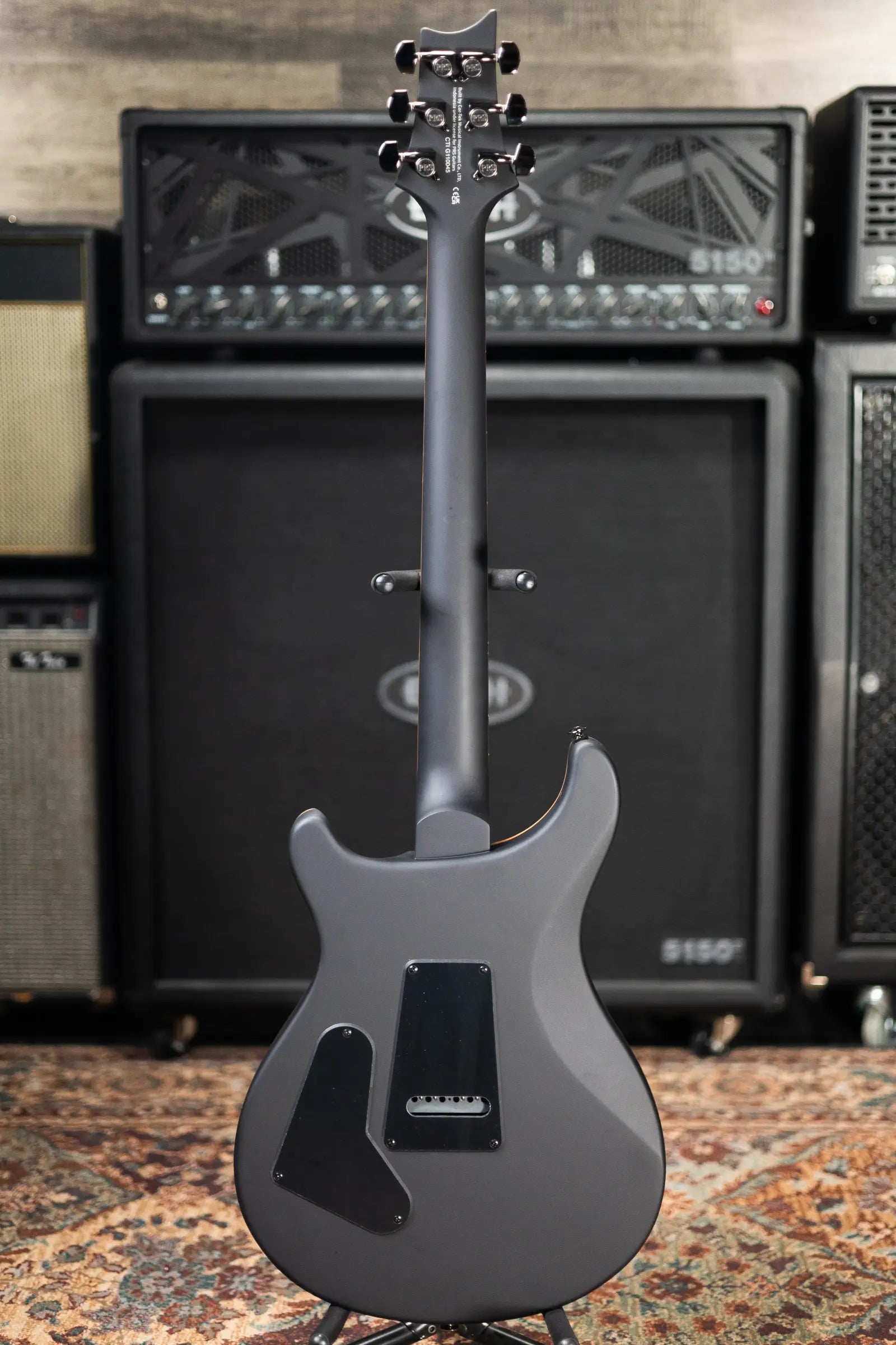 PRS SE "Exotic" Custom 24-08 Poplar Burl Electric Guitar - Charcoal Cherry Midnight Burst with Gig Bag