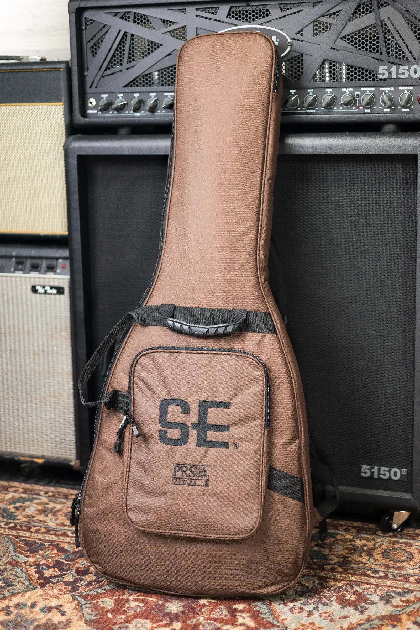 PRS SE "Exotic" Custom 24-08 Poplar Burl Electric Guitar - Charcoal Cherry Midnight Burst with Gig Bag