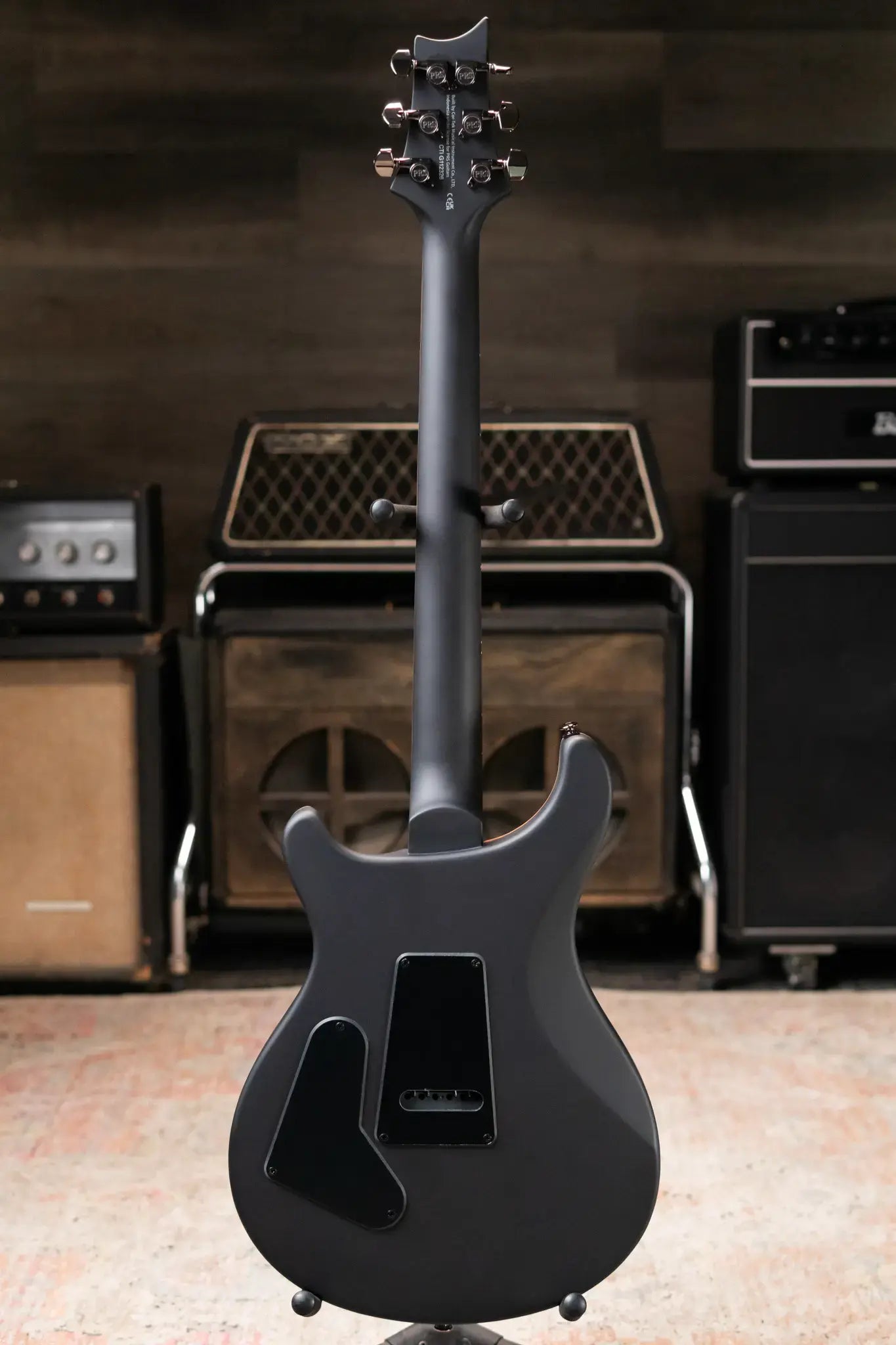 PRS SE "Exotic" Custom 24-08 Poplar Burl Electric Guitar - Charcoal Cherry Midnight Burst with Gig Bag