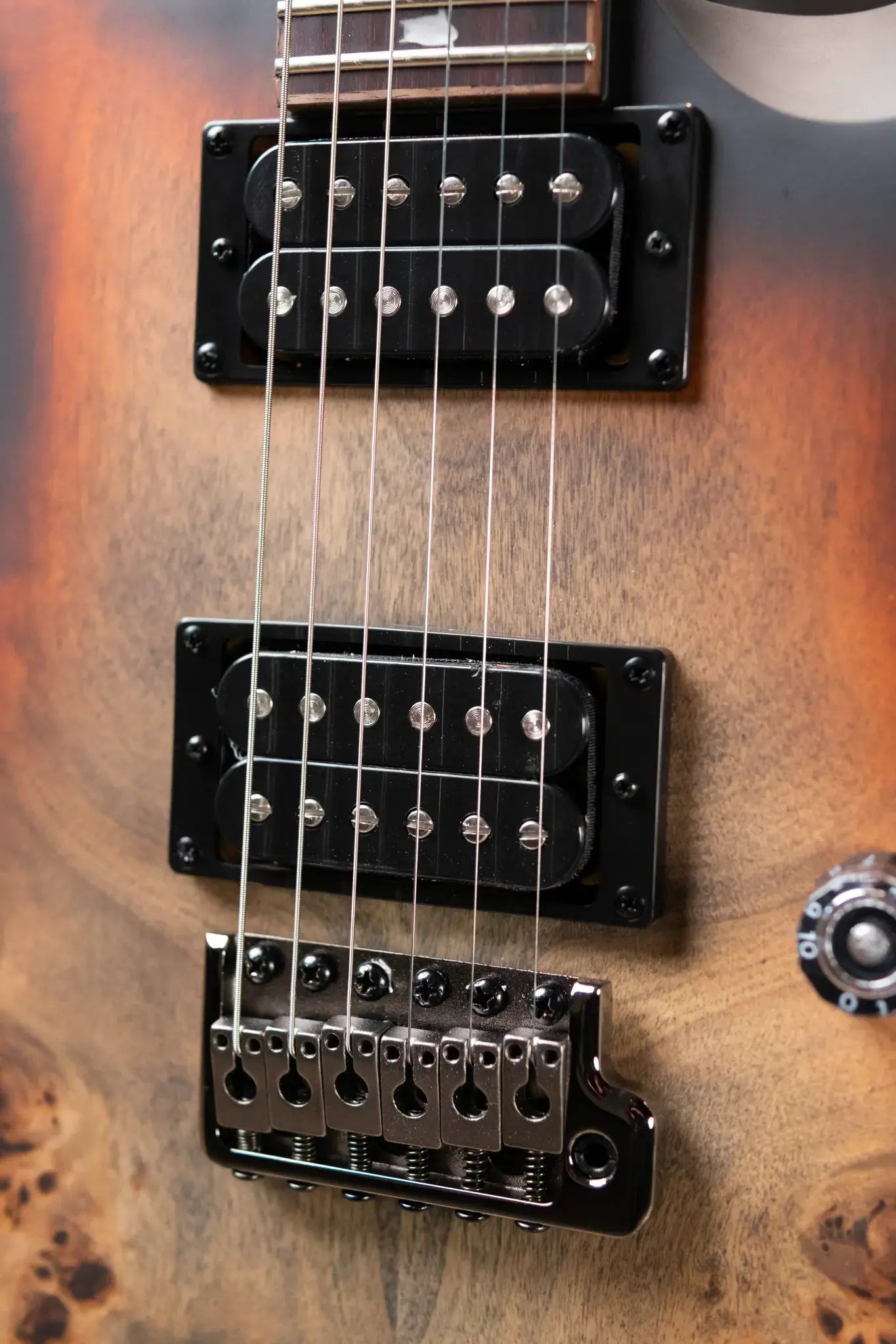 PRS SE "Exotic" Custom 24-08 Poplar Burl Electric Guitar - Charcoal Cherry Midnight Burst with Gig Bag