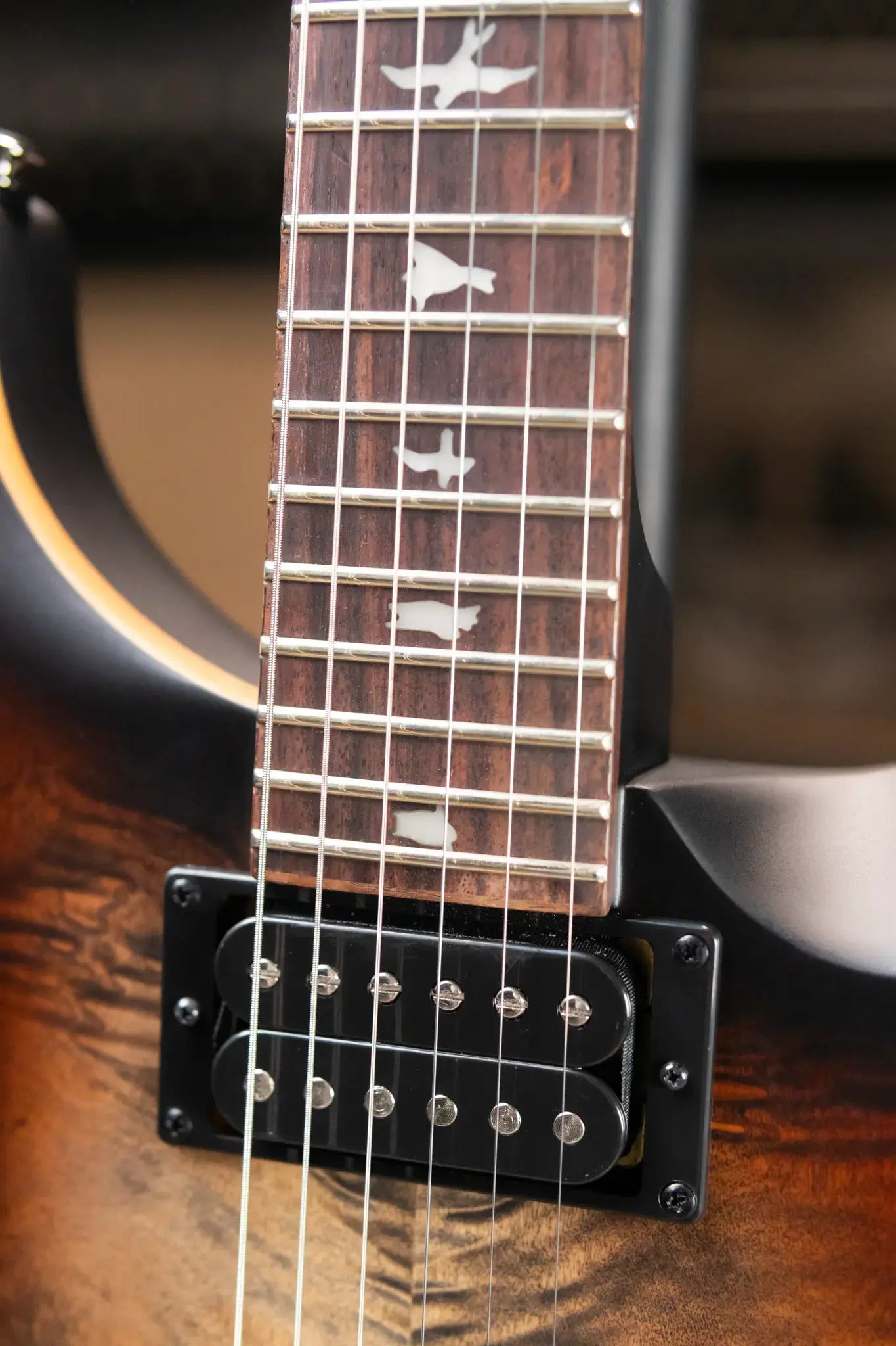 PRS SE "Exotic" Custom 24-08 Poplar Burl Electric Guitar - Charcoal Cherry Midnight Burst with Gig Bag