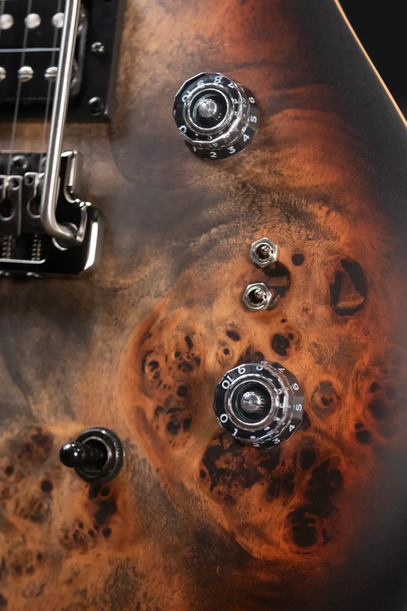 PRS SE "Exotic" Custom 24-08 Poplar Burl Electric Guitar - Charcoal Cherry Midnight Burst with Gig Bag