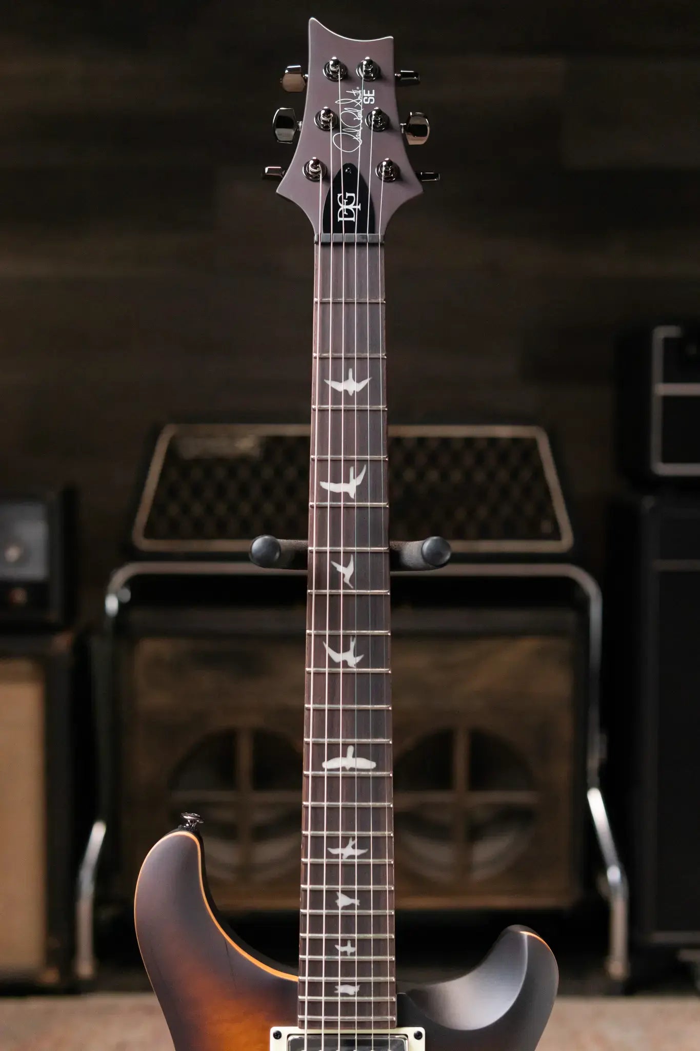 PRS SE Exotic David Grissom Signature Electric Guitar - Laurel Burl McCarty Tobacco Sunburst with Gig Bag