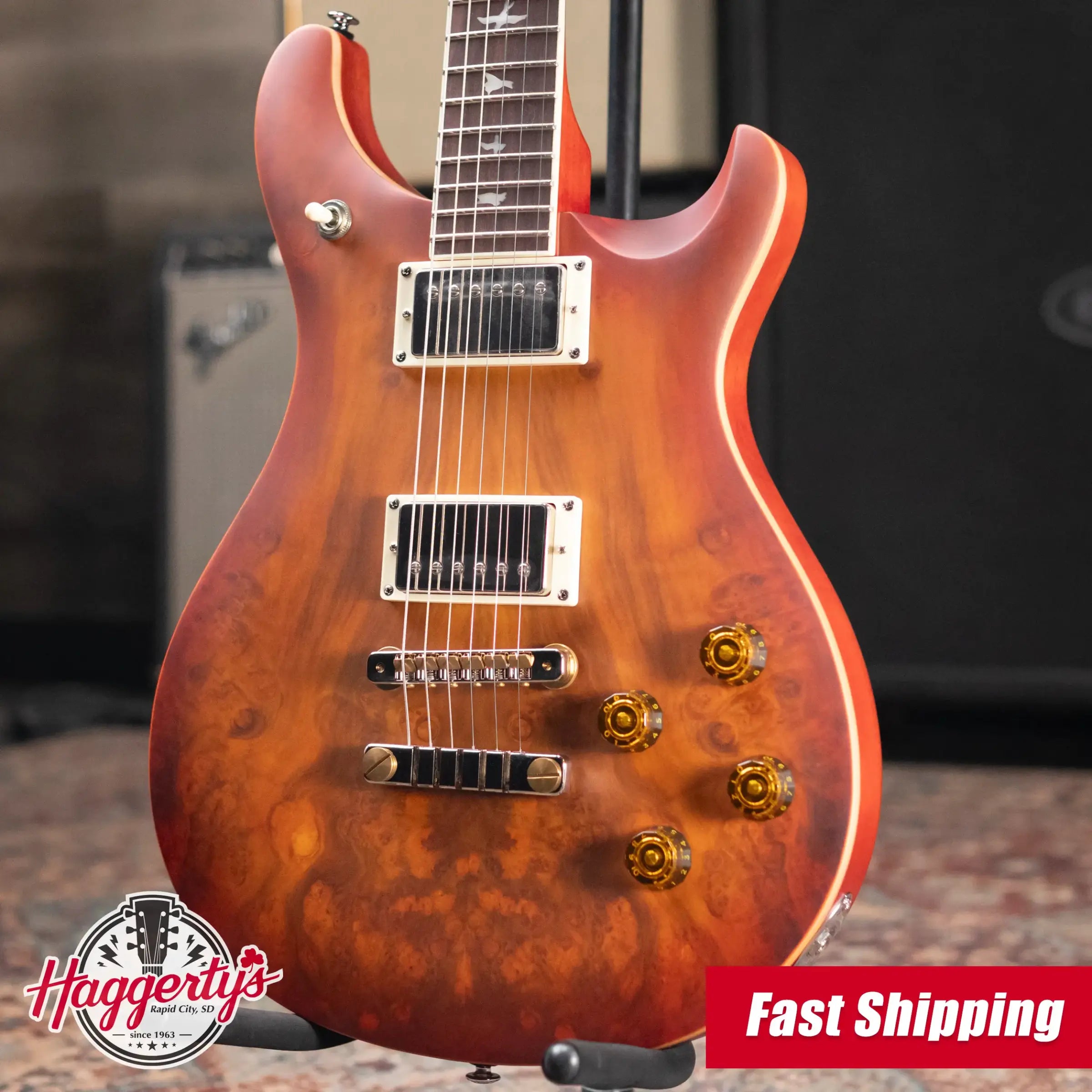 PRS SE Exotic McCarty 594 Electric Guitar - Laurel Burl Vintage Sunburst with Gig Bag