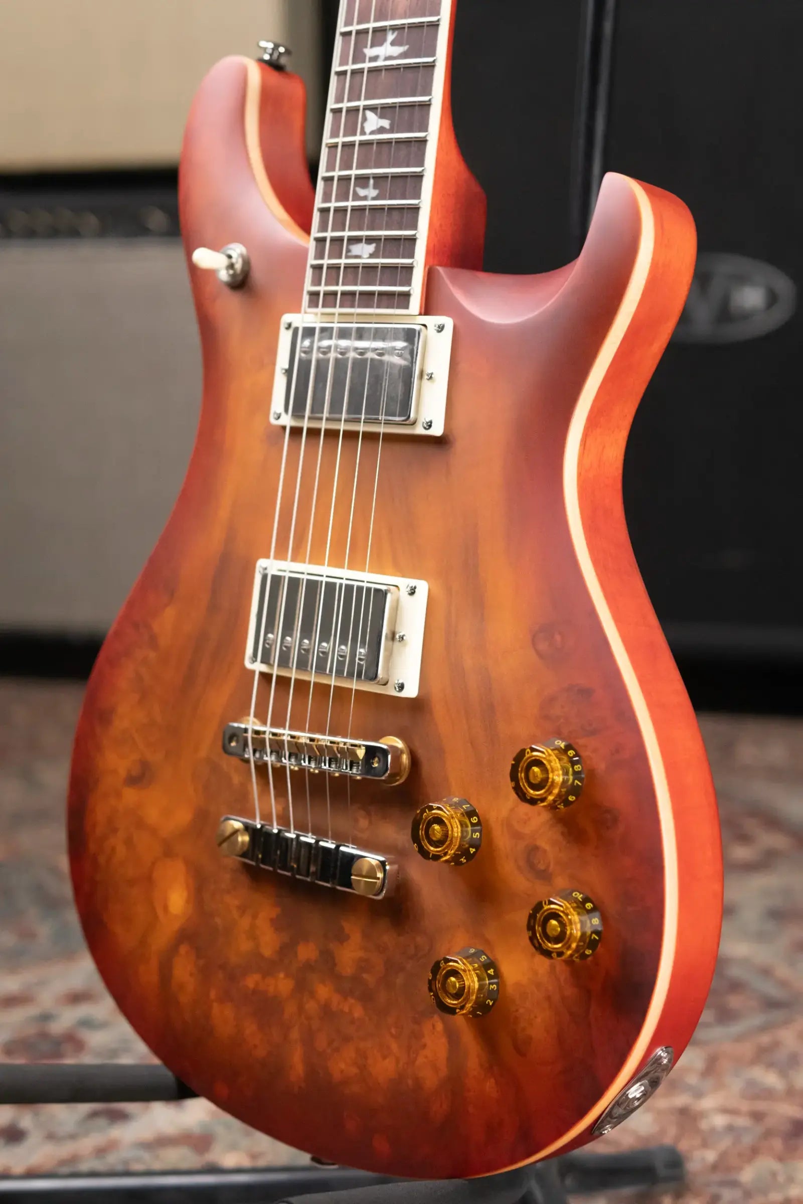 PRS SE Exotic McCarty 594 Electric Guitar - Laurel Burl Vintage Sunburst with Gig Bag