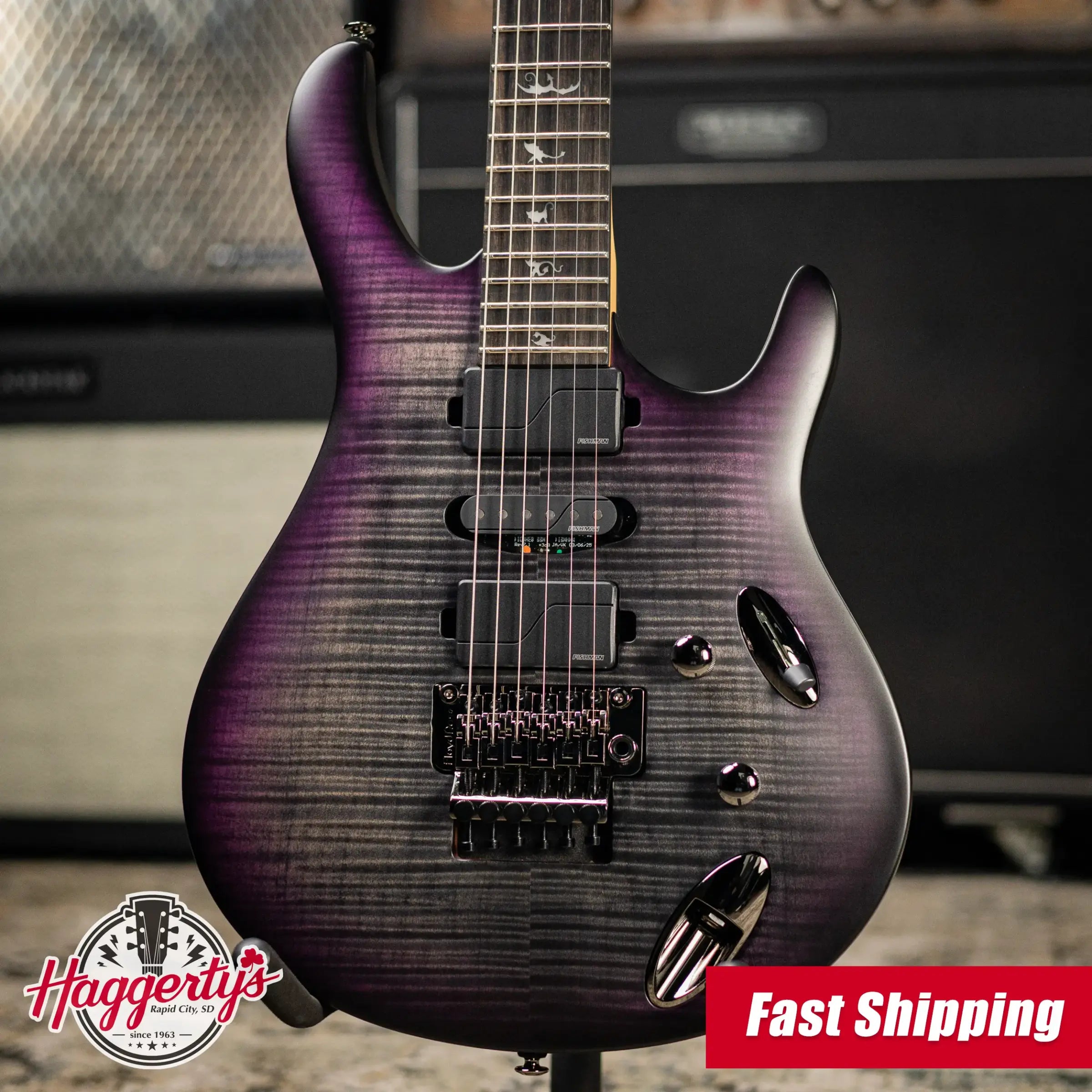 PRS SE Herman Li Signature Chleo Electric Guitar - Charcoal Purple Burst with Gig Bag