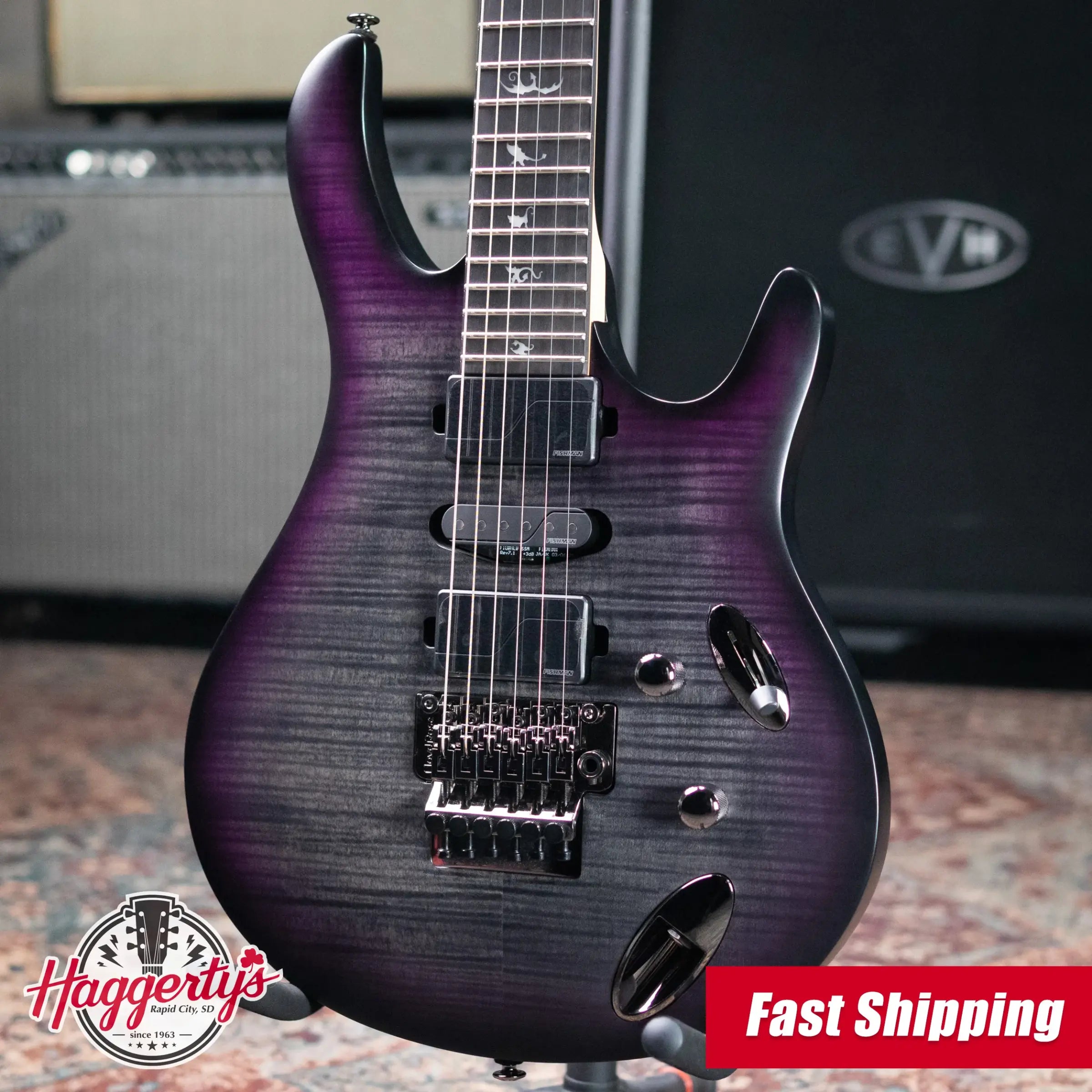 PRS SE Herman Li Signature Chleo Electric Guitar - Charcoal Purple Burst with Gig Bag