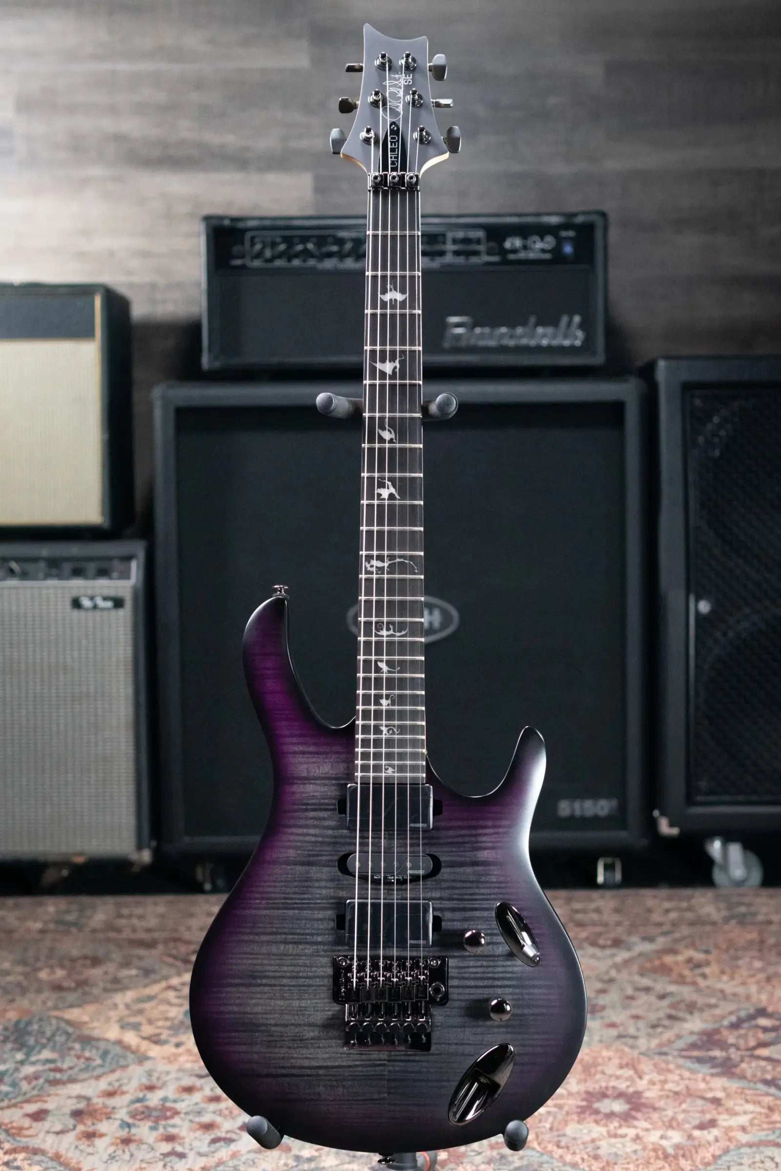 PRS SE Herman Li Signature Chleo Electric Guitar - Charcoal Purple Burst with Gig Bag