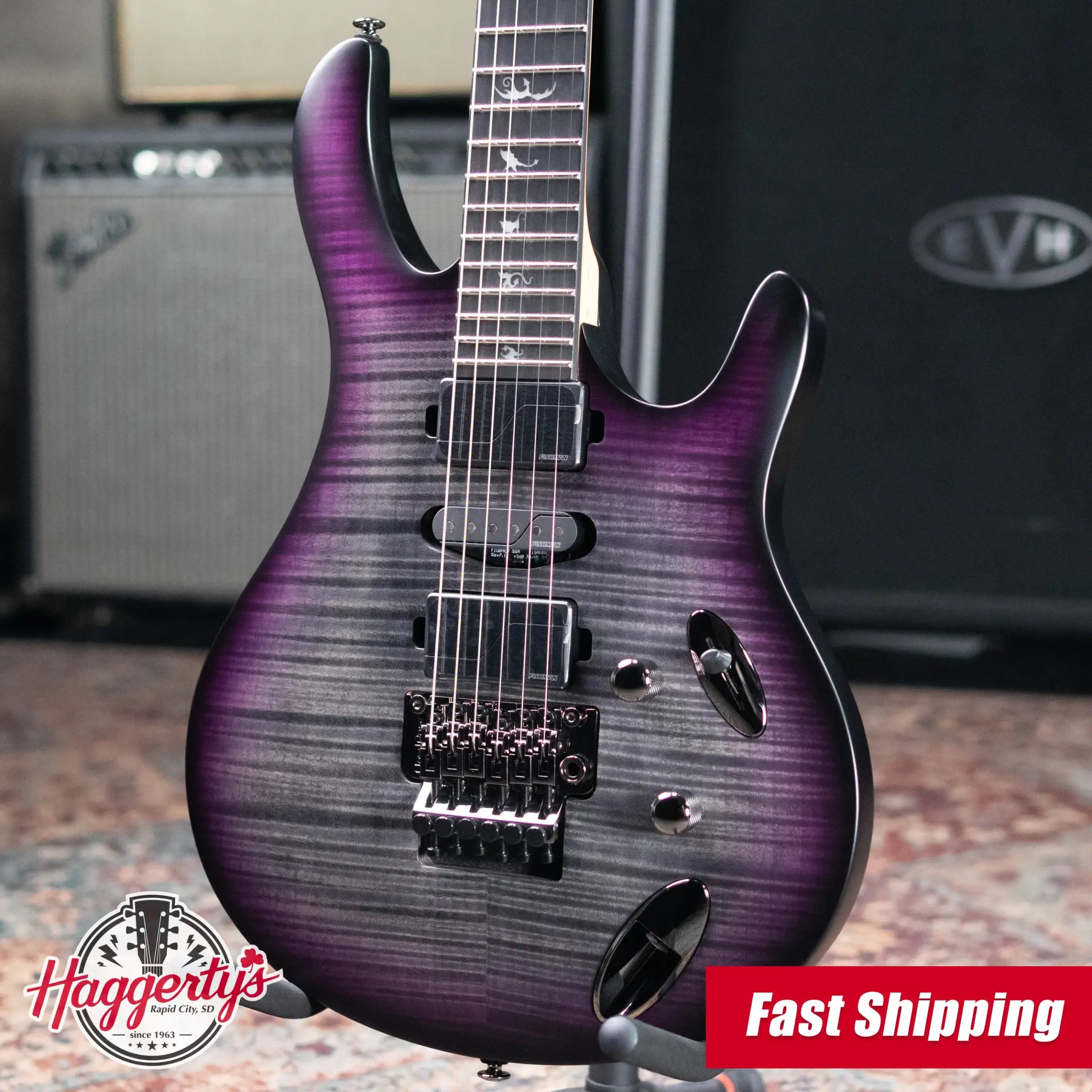 PRS SE Herman Li Signature Chleo Electric Guitar - Charcoal Purple Burst with Gig Bag