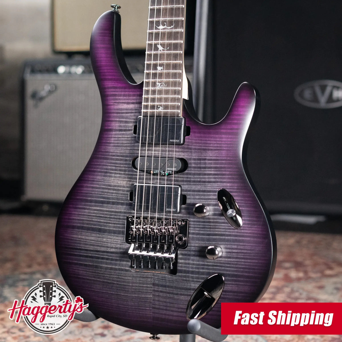 PRS SE Herman Li Signature Chleo Electric Guitar - Charcoal Purple Burst with Gig Bag