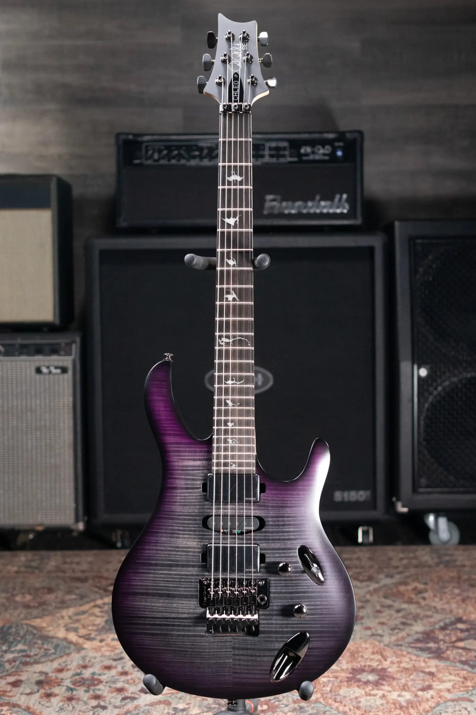 PRS SE Herman Li Signature Chleo Electric Guitar - Charcoal Purple Burst with Gig Bag
