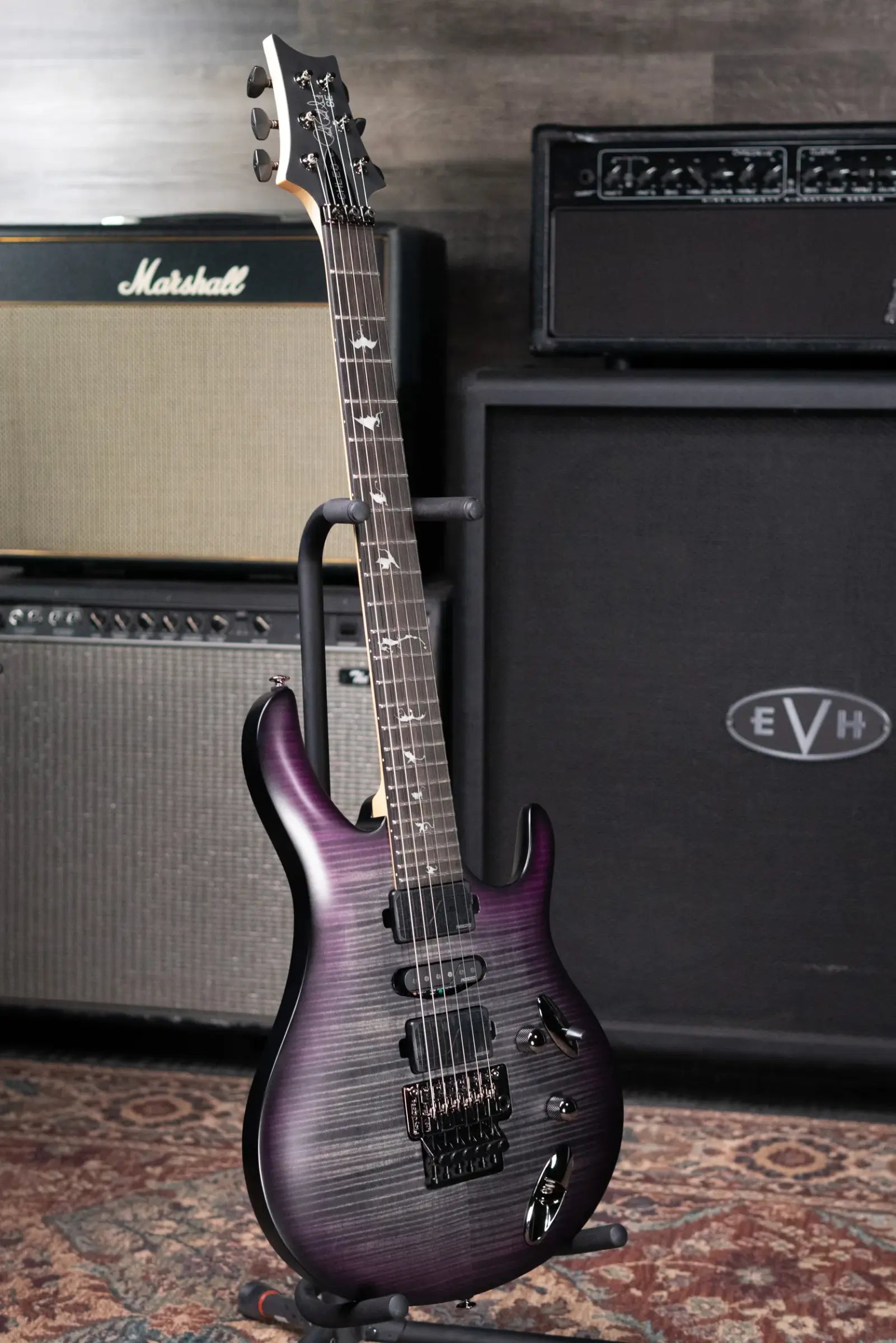 PRS SE Herman Li Signature Chleo Electric Guitar - Charcoal Purple Burst with Gig Bag