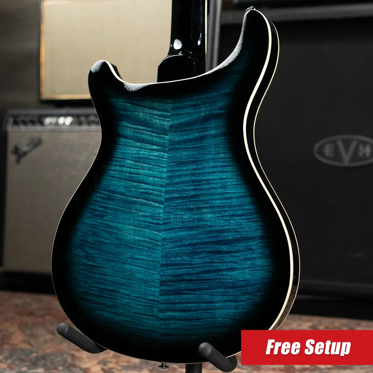 PRS SE Hollowbody II Piezo Electric Guitar - Peacock Blue Smokeburst with Gig Bag - Demo