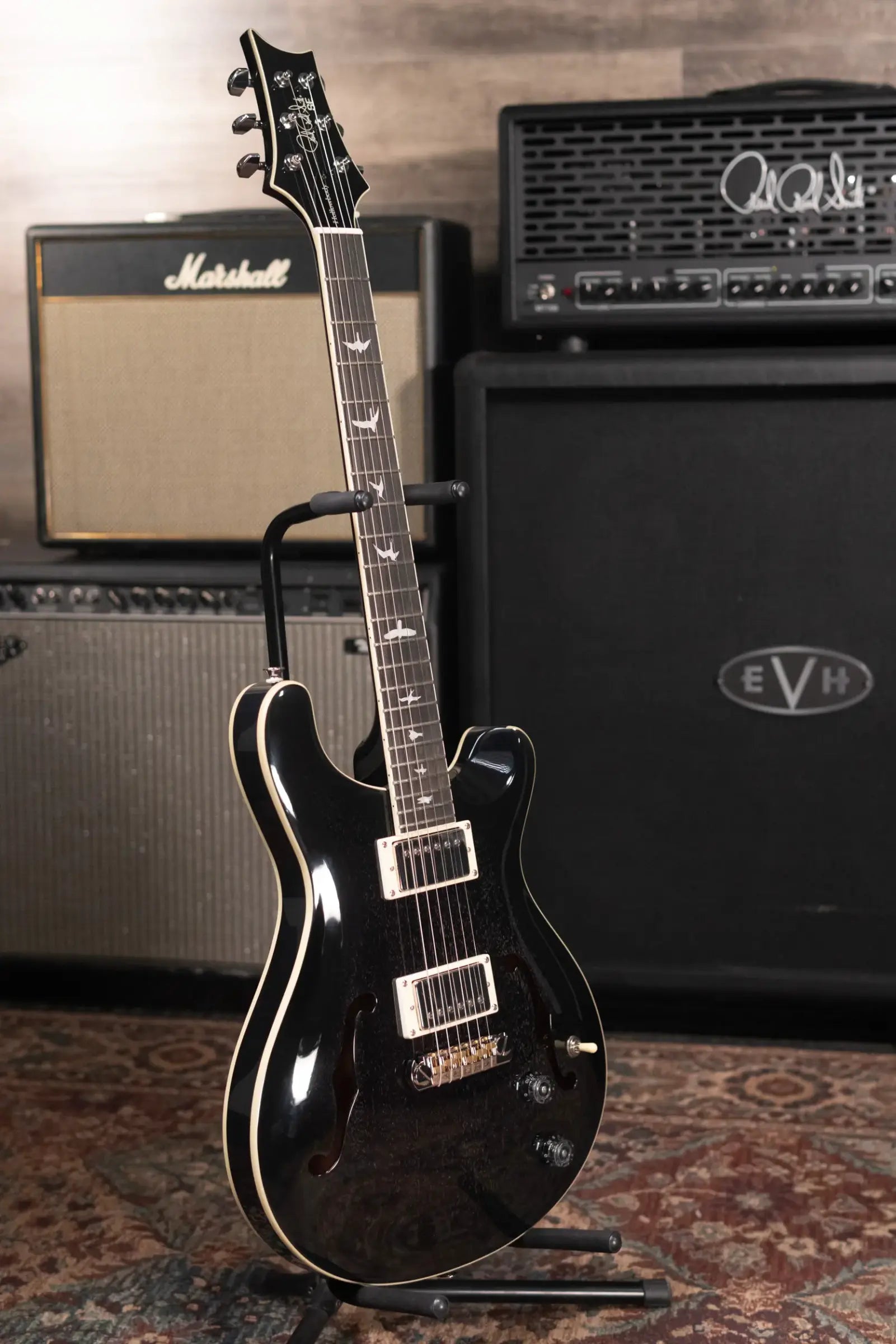 PRS SE Hollowbody Standard Electric Guitar - Dog Hair Smokeburst with Hardshell Case