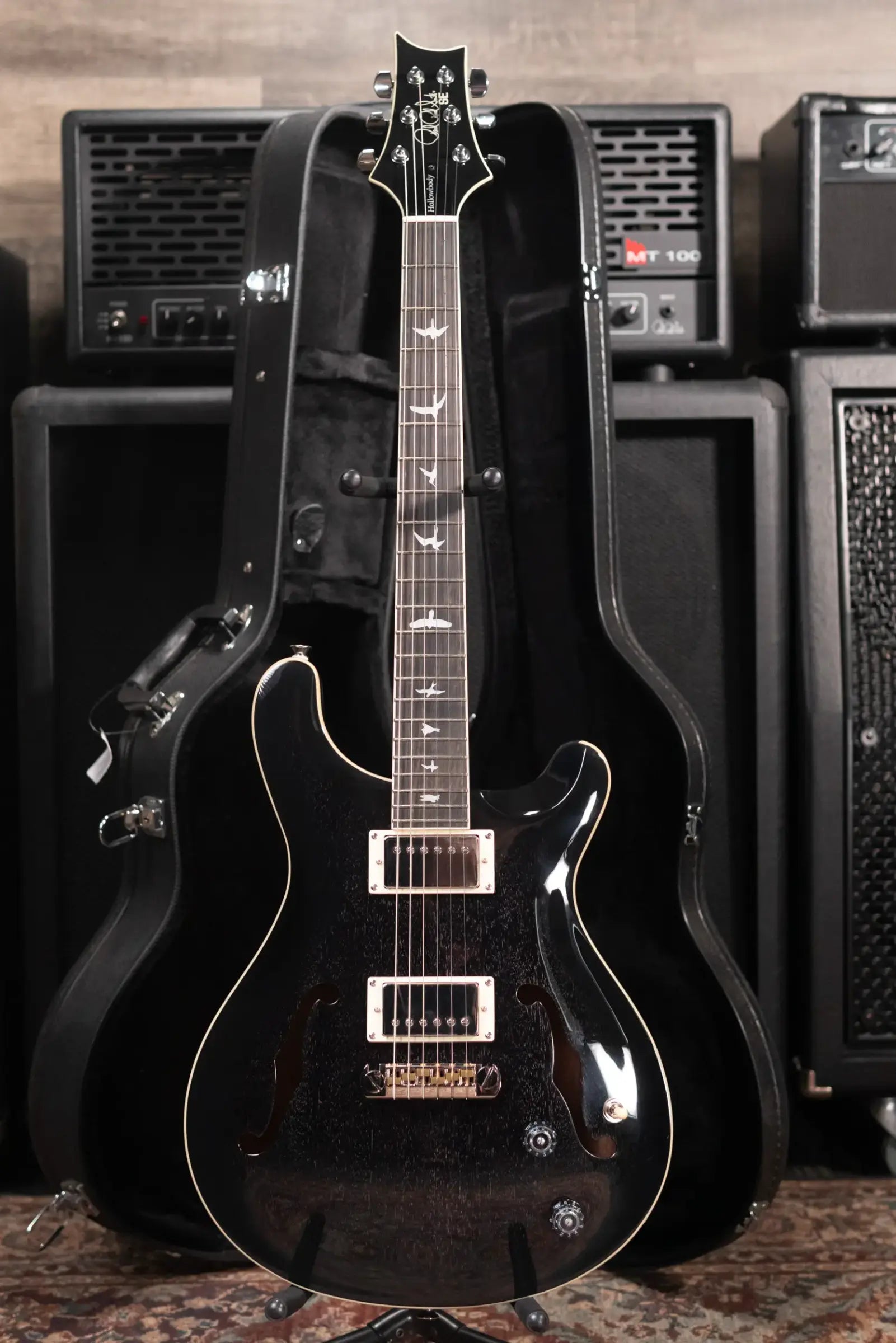 PRS SE Hollowbody Standard Electric Guitar - Dog Hair Smokeburst with Hardshell Case