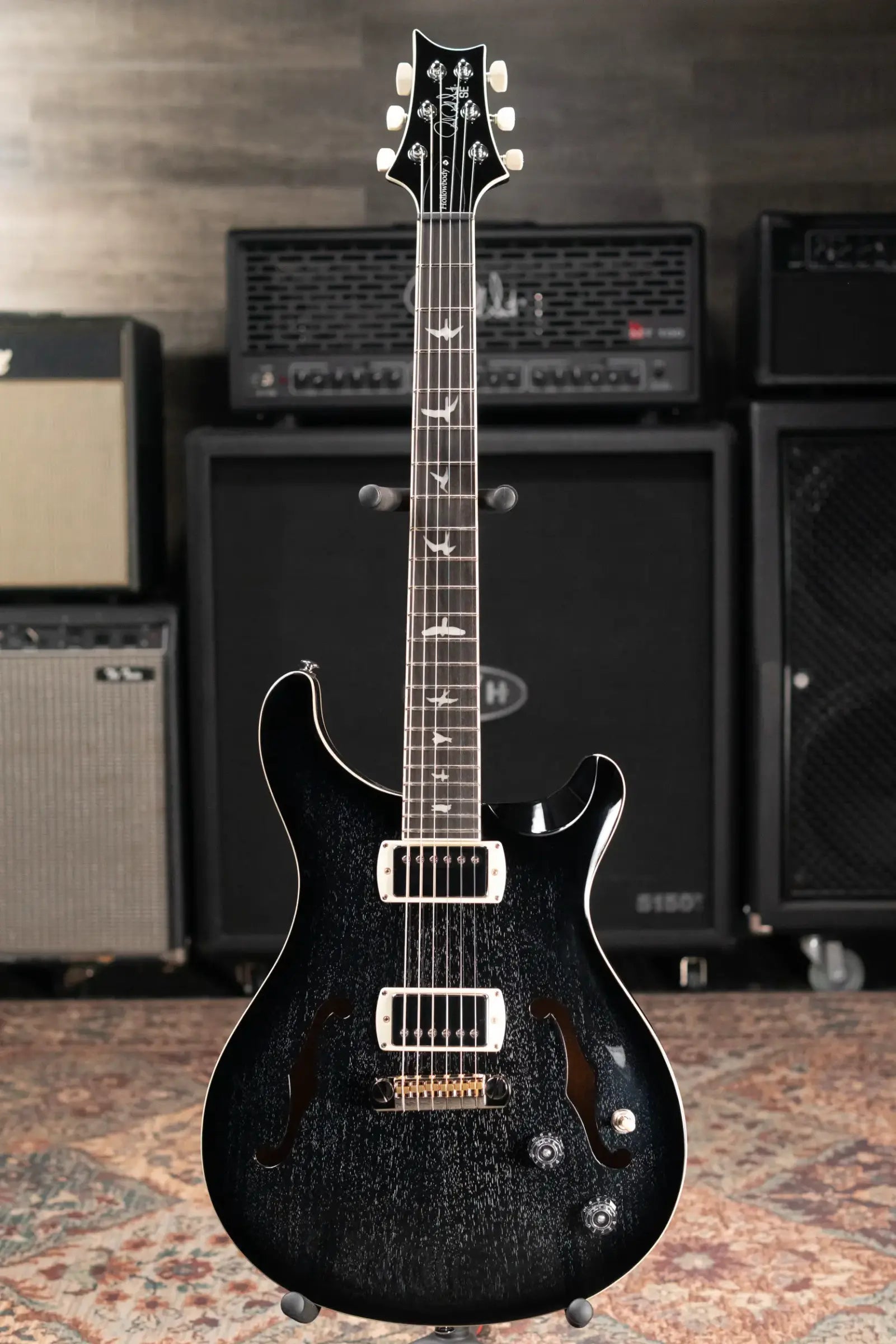 PRS SE Hollowbody Standard Electric Guitar - Dog Hair Smokeburst with Hardshell Case