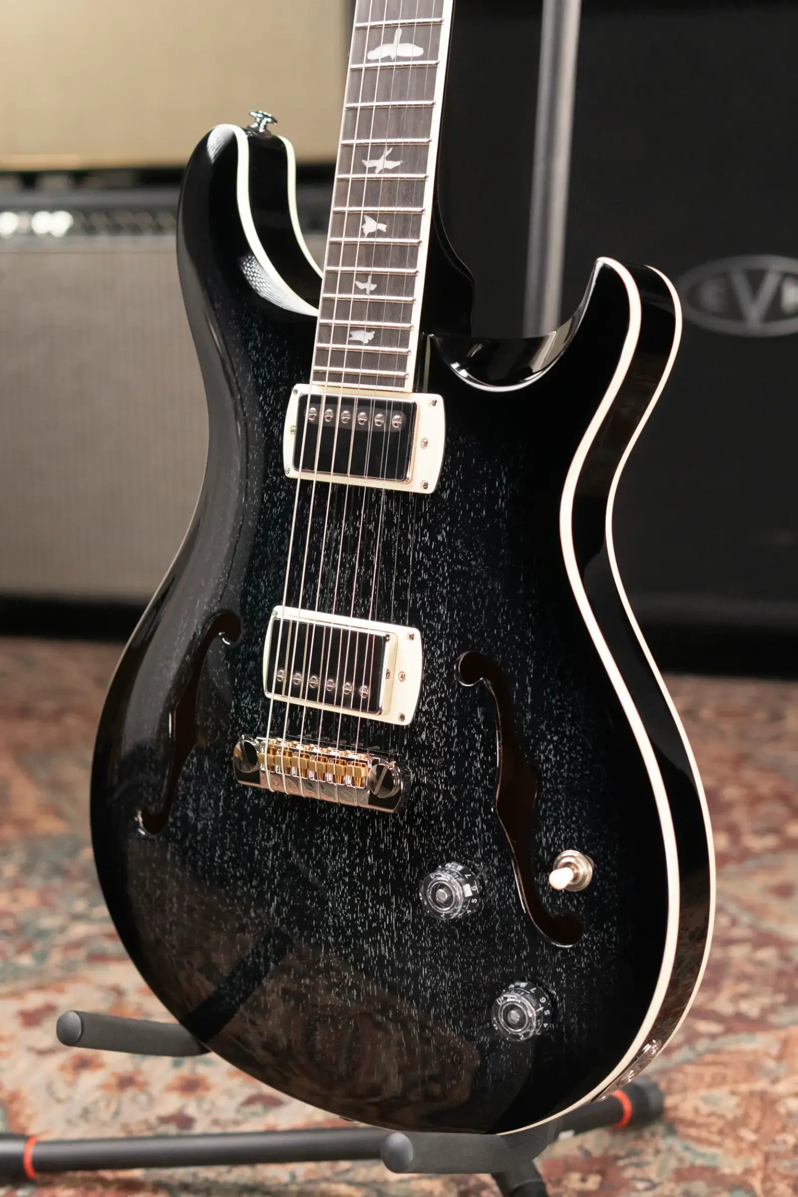 PRS SE Hollowbody Standard Electric Guitar - Dog Hair Smokeburst with Hardshell Case