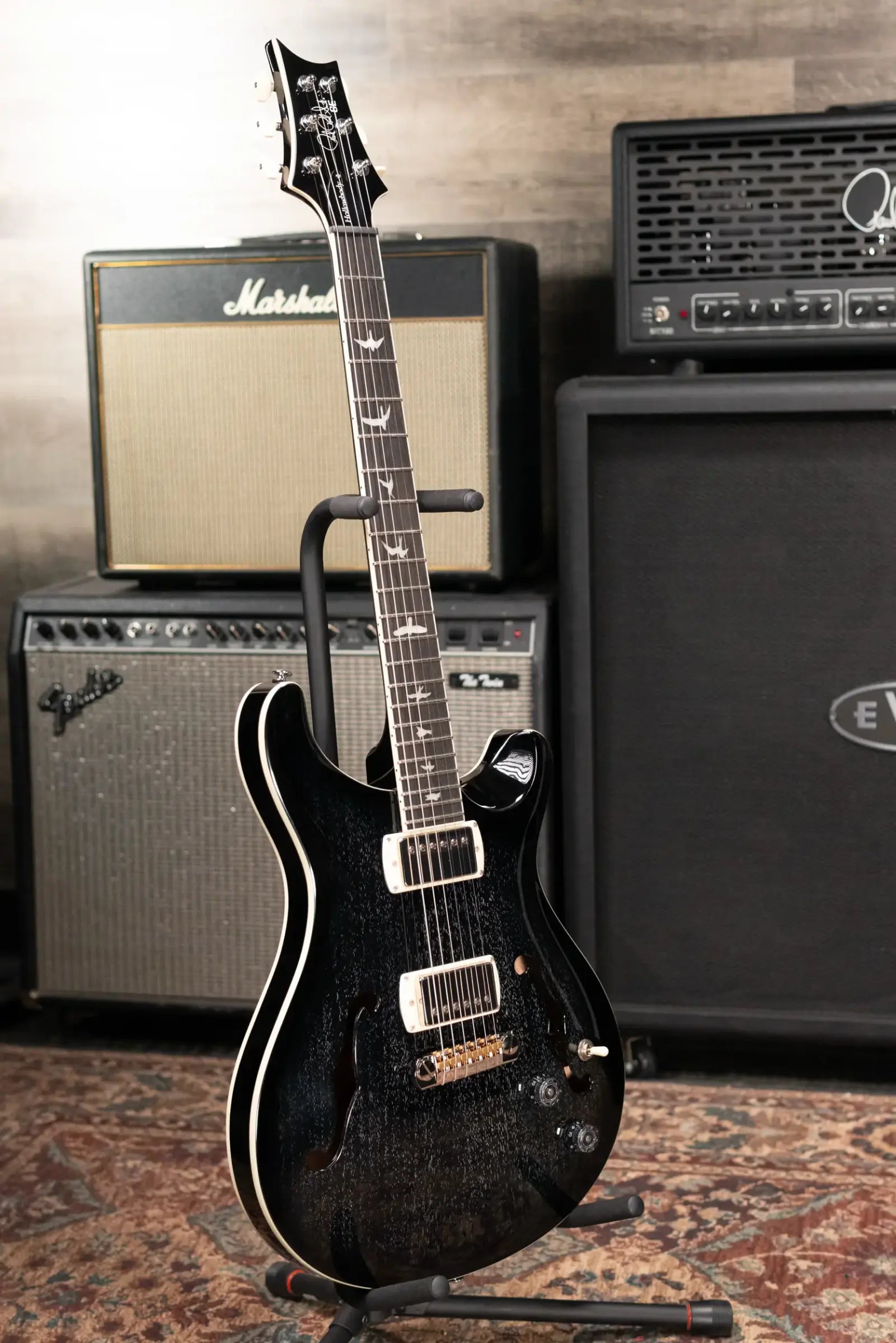 PRS SE Hollowbody Standard Electric Guitar - Dog Hair Smokeburst with Hardshell Case