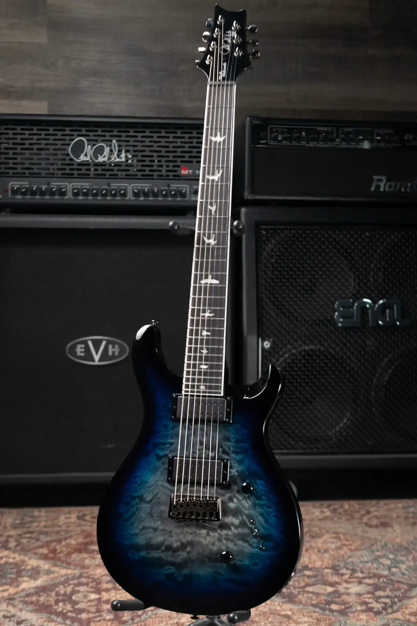 PRS SE Mark Holcomb 7-String Electric Guitar - Holcomb Blue Burst with Gig Bag