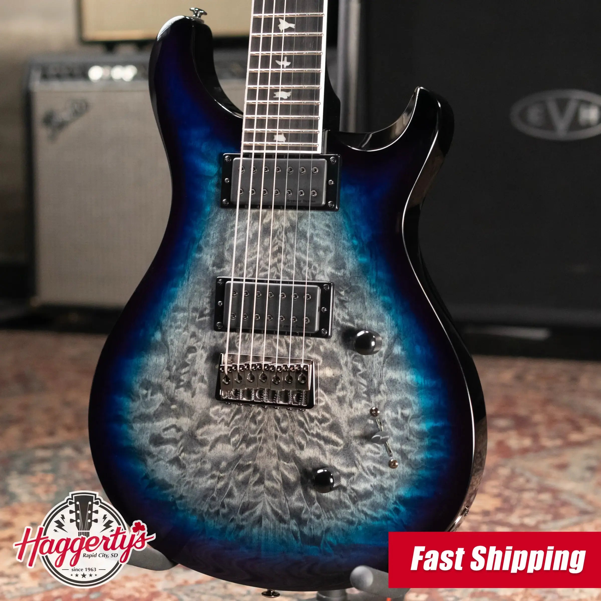 PRS SE Mark Holcomb Solid Body Electric Guitar - Holcomb Blue Burst with Gig Bag