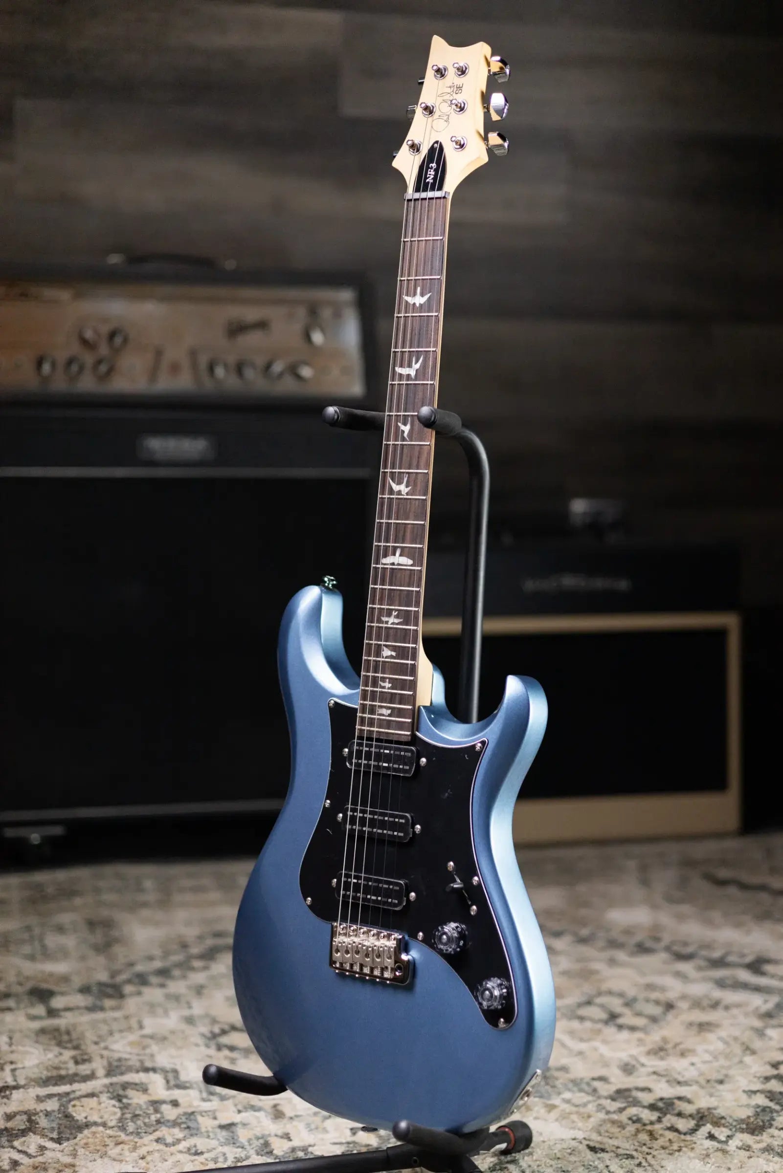 PRS SE NF3R Solid Body Electric Guitar - Ice Blue Metallic with Gig Bag