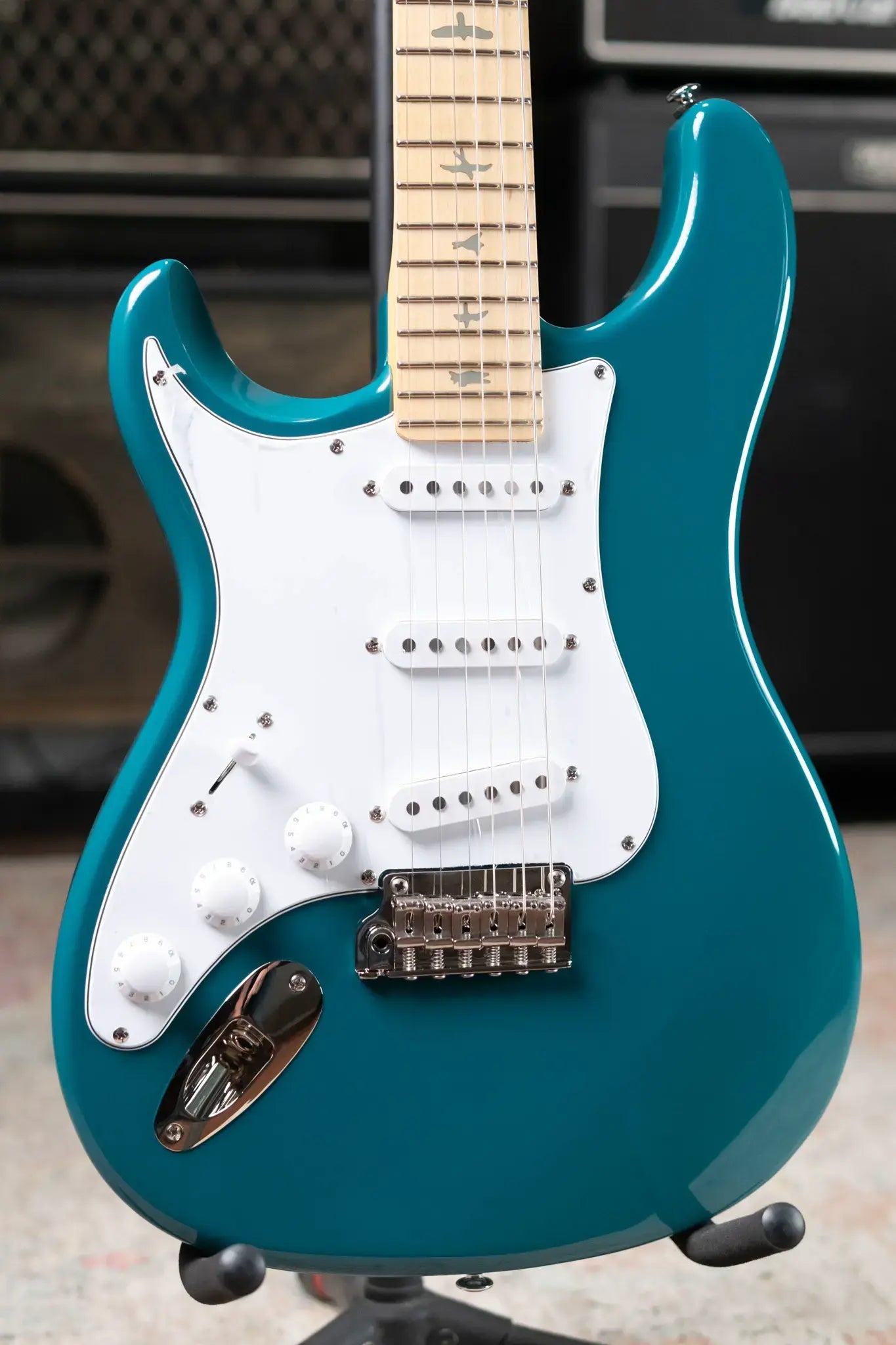 PRS SE Silver Sky Left-Handed Electric Guitar - Nylon Blue with Gig Bag