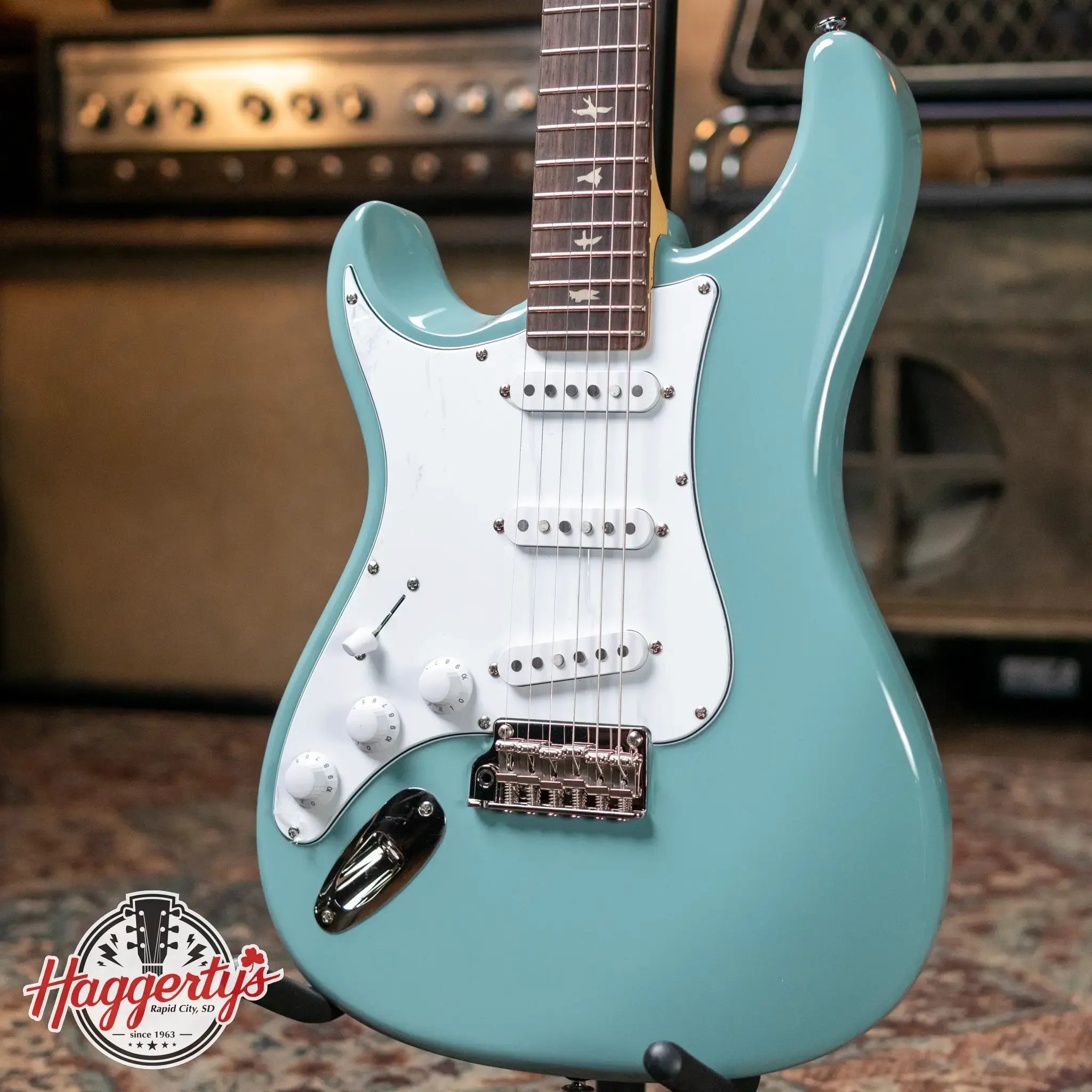 PRS SE Silver Sky Left-handed John Mayer Model Electric Guitar - Stone Blue with Gig Bag