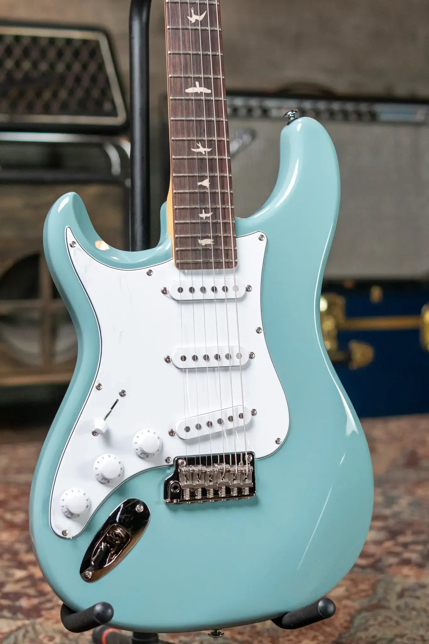 PRS SE Silver Sky Left-handed John Mayer Model Electric Guitar - Stone Blue with Gig Bag