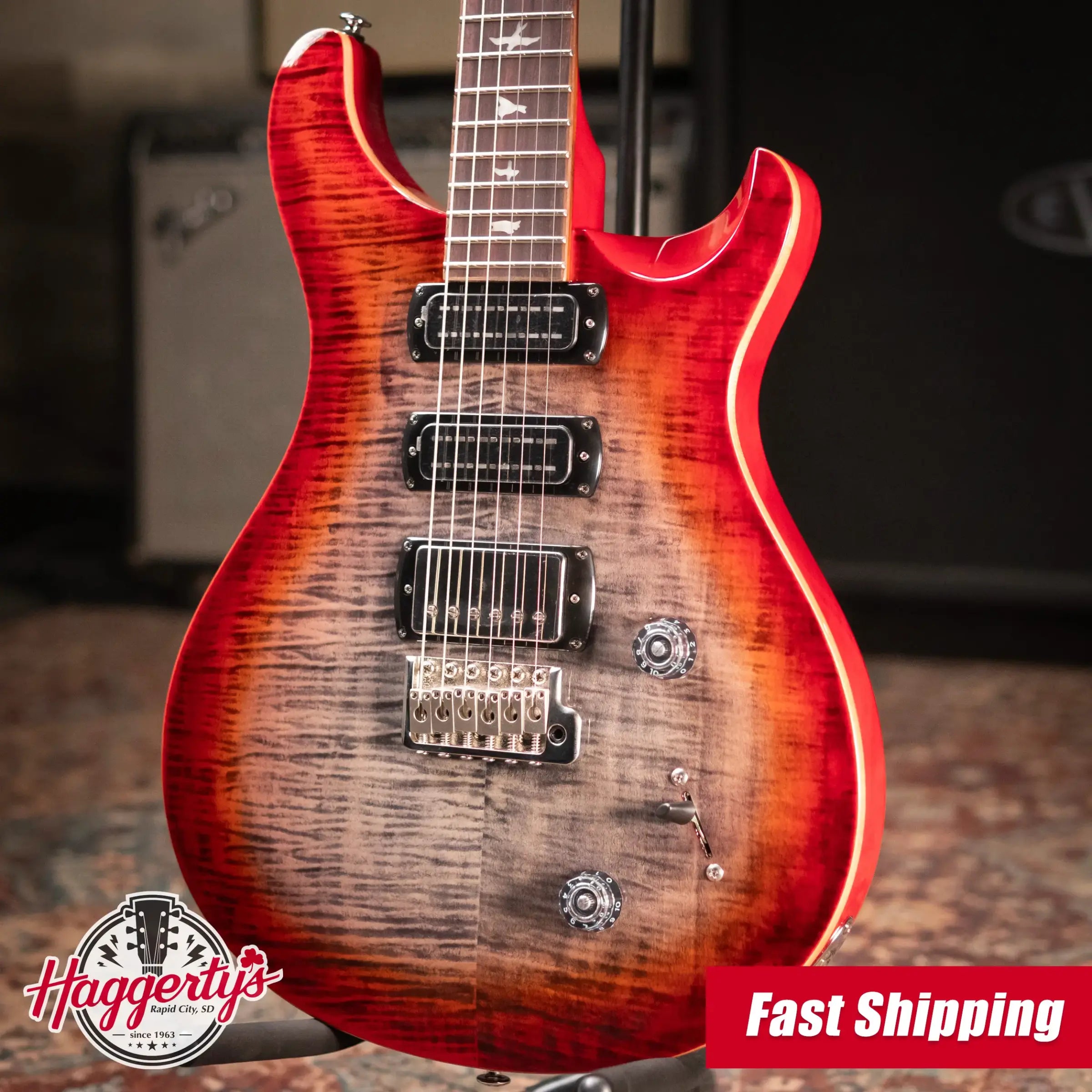 PRS SE Studio Electric Guitar - Charcoal Cherry Burst with Gig Bag