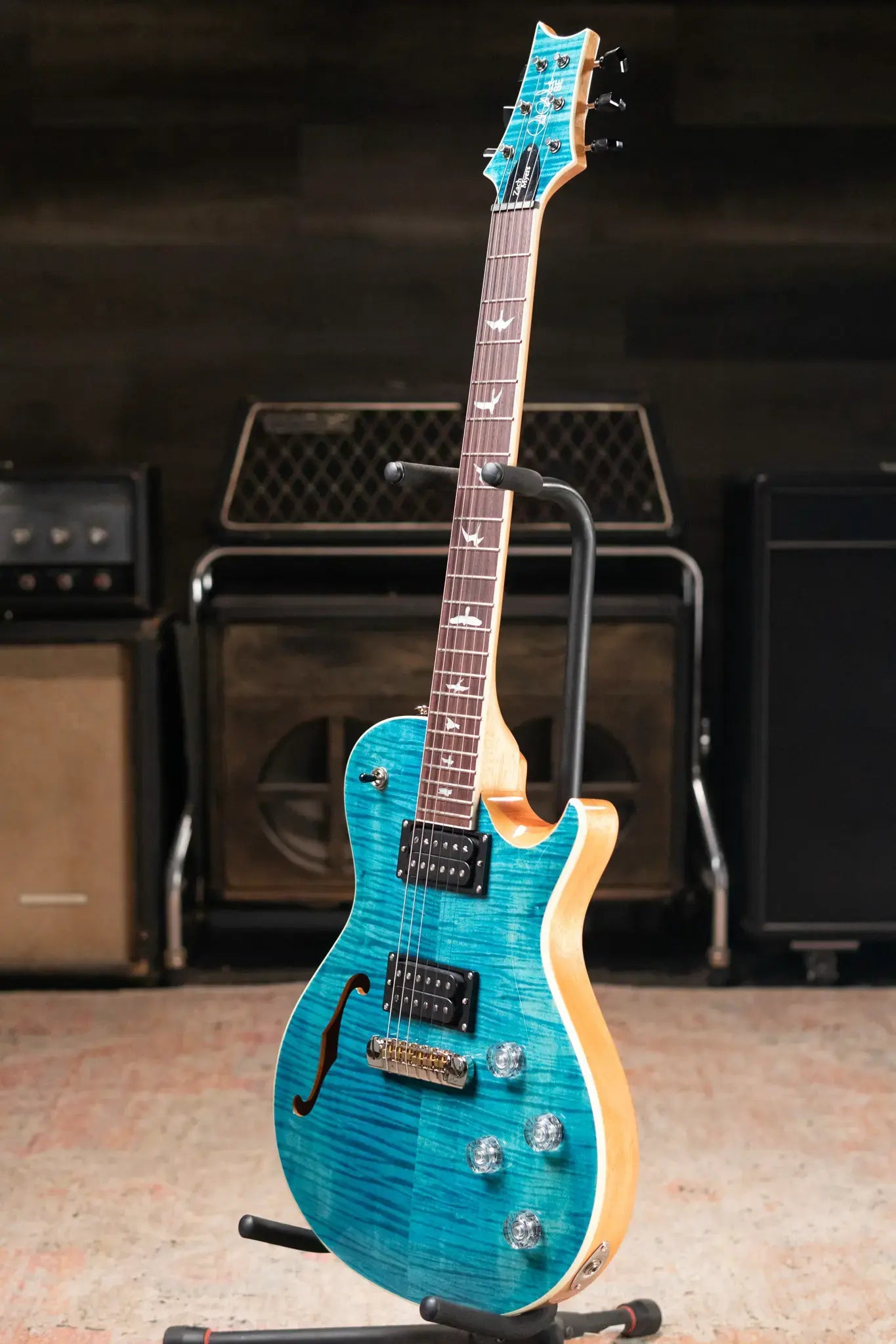 PRS SE Zach Myers Semi-Hollow Electric Guitar - Myers Blue with Gig Bag