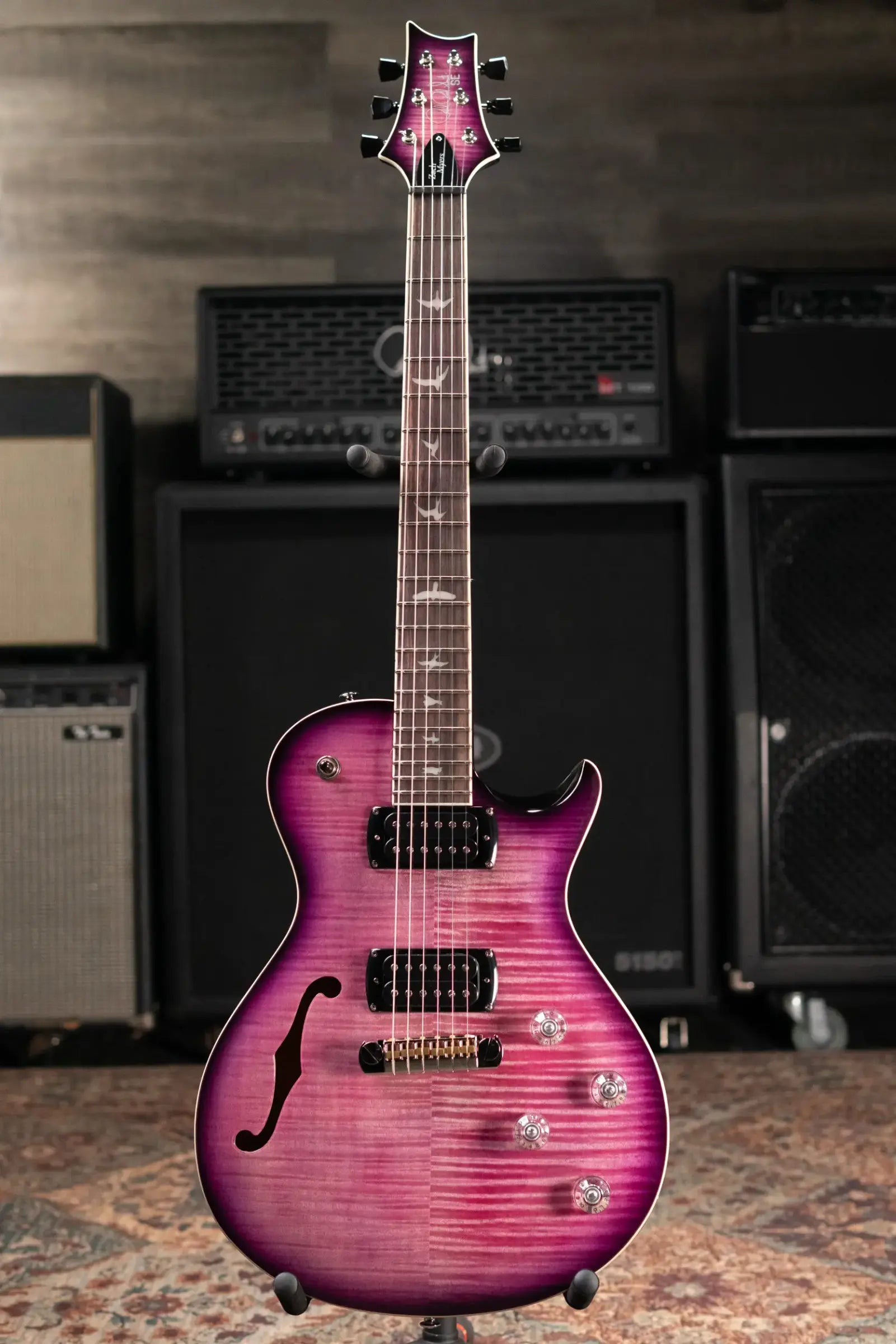 PRS SE Zach Myers Semi-Hollowbody Electric Guitar - Elder Berry Burst with Gig Bag