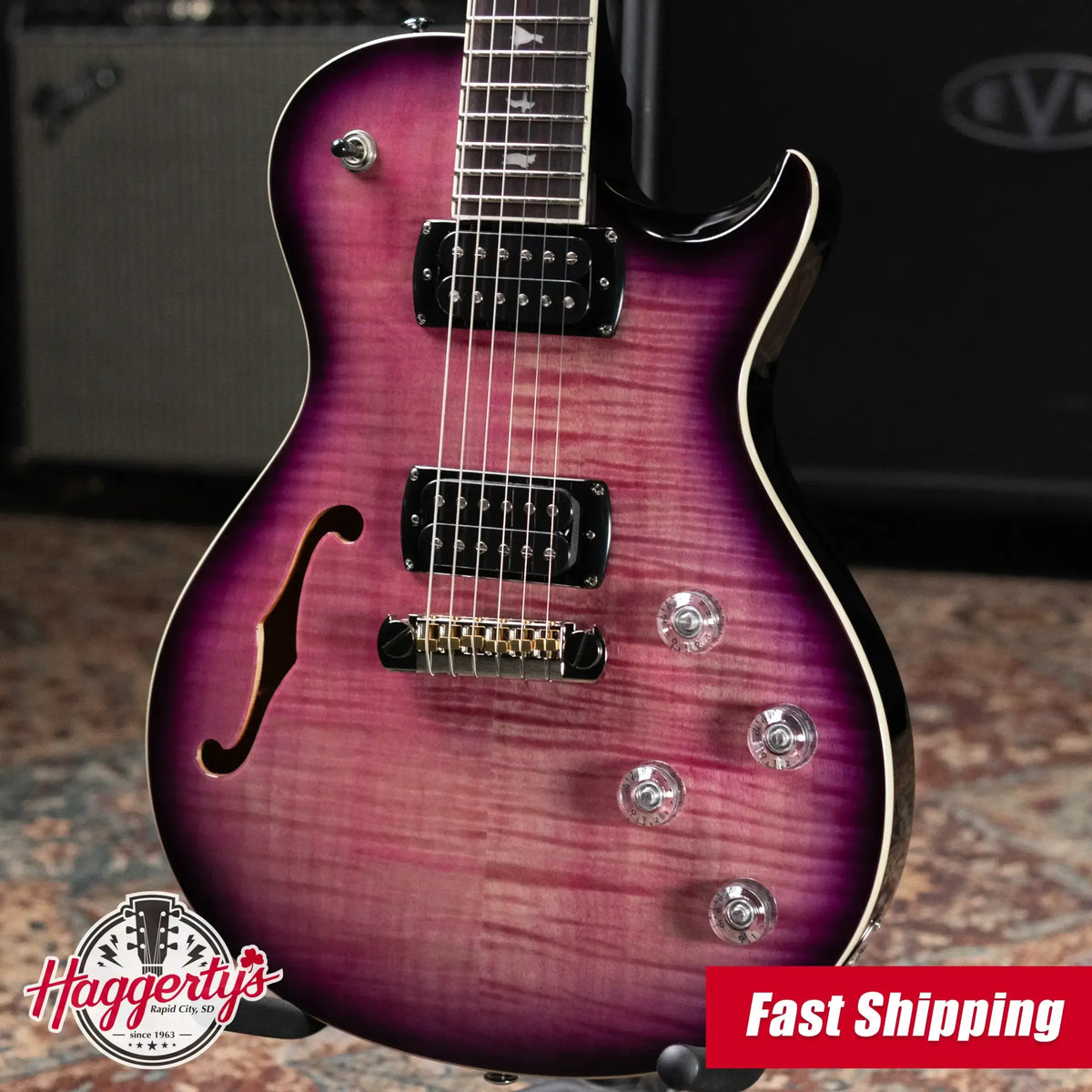PRS SE Zach Myers Semi-Hollowbody Electric Guitar - Elder Berry Burst with Gig Bag