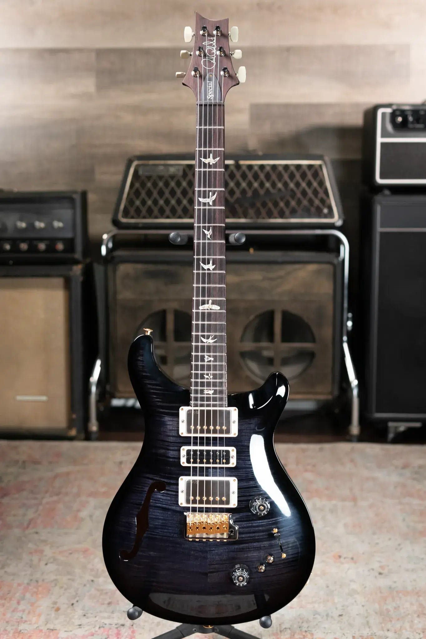 PRS Special Semi-Hollow 10-Top Electric Guitar - Faded Whale Blue Wraparound Smokeburst with Hardshell Case