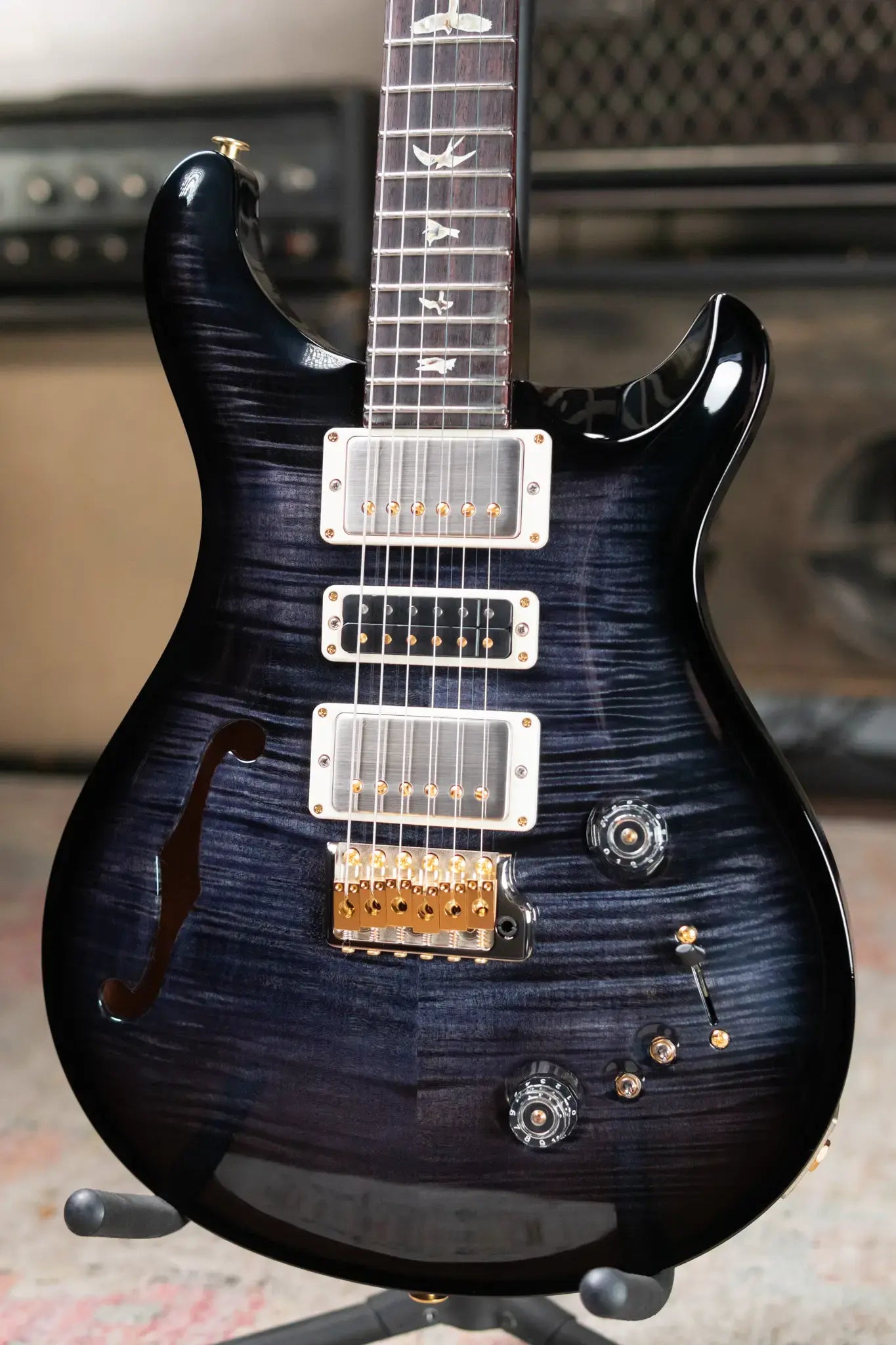 PRS Special Semi-Hollow 10-Top Electric Guitar - Faded Whale Blue Wraparound Smokeburst with Hardshell Case