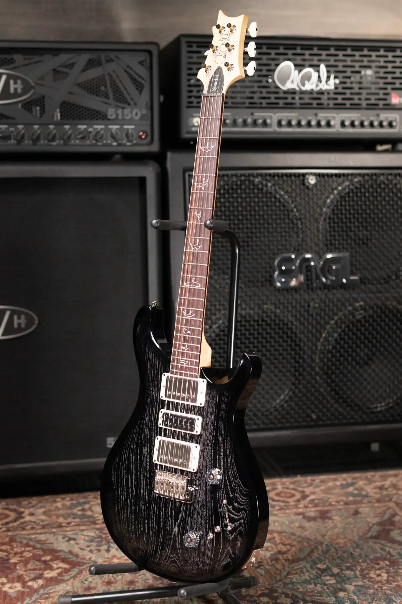 PRS Swamp Ash Special Guitar, Rosewood Fretboard - Black Doghair Smokeburst with Gig Bag