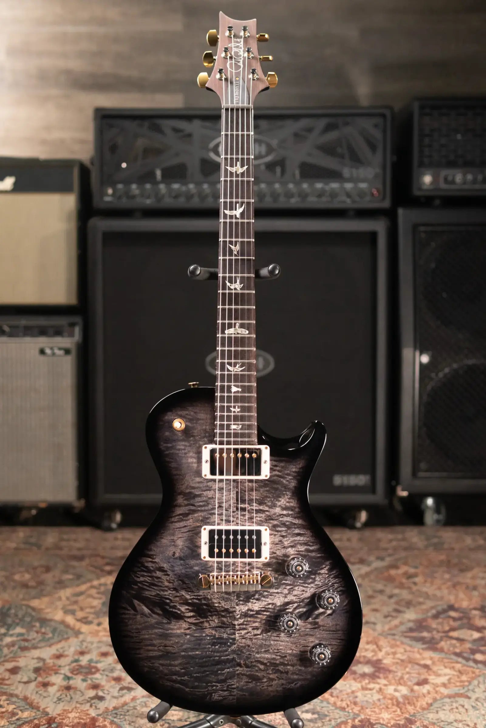 PRS Tremonti Signature 10-Top Electric Guitar - Charcoal Wraparound Smokeburst with Hardshell Case