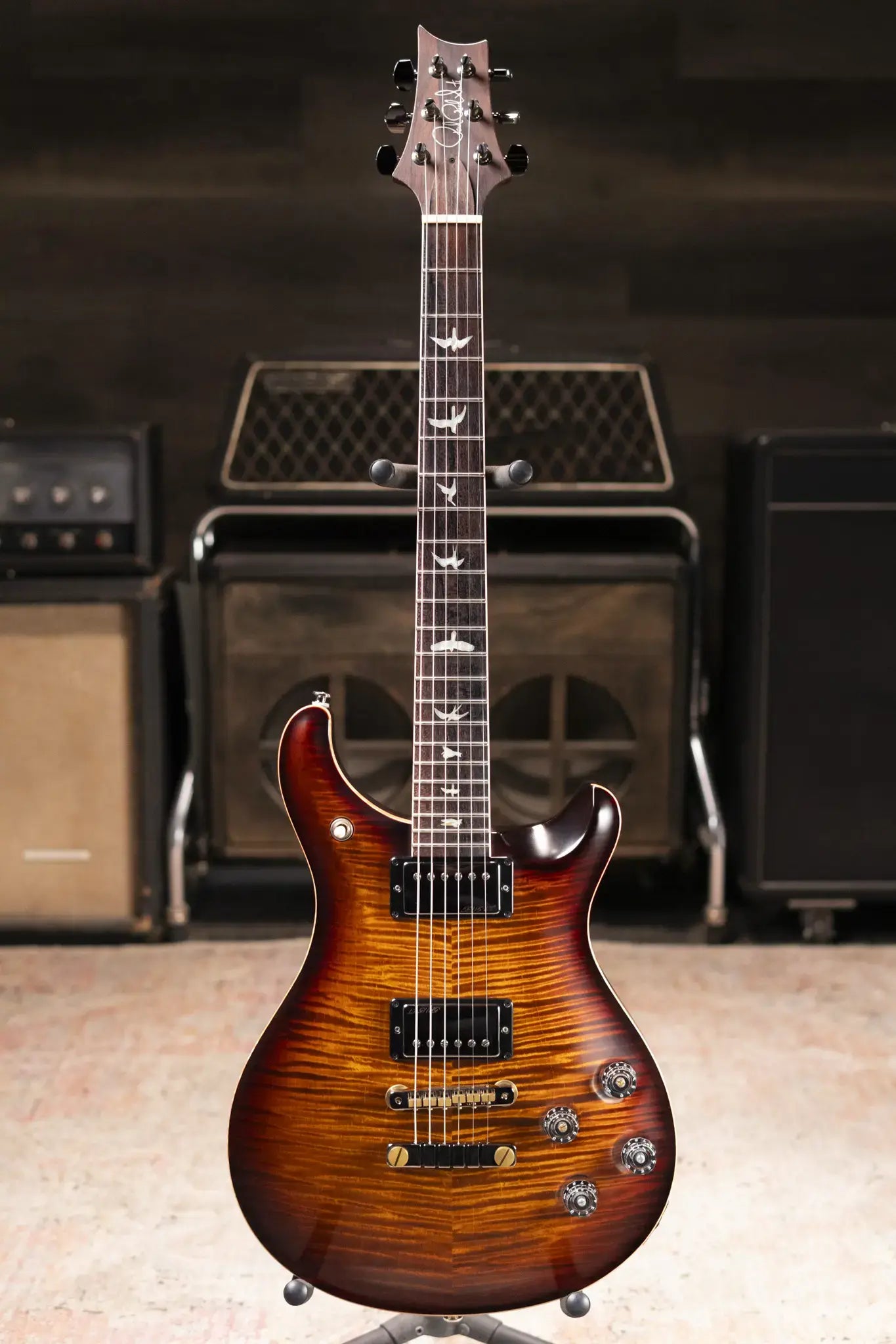 PRS Wood Library McCarty 594 Electric Guitar Satin Black Gold Burst with Hardshell Case - Used