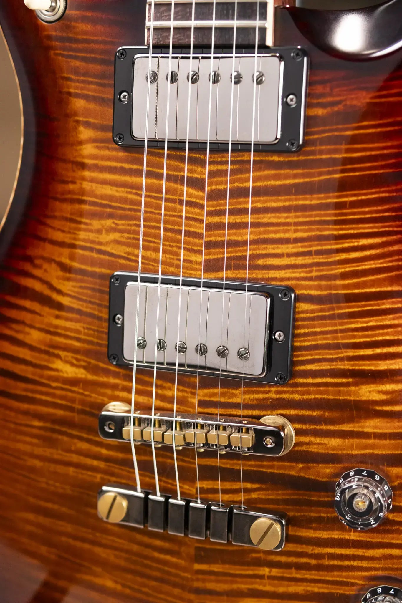 PRS Wood Library McCarty 594 Electric Guitar Satin Black Gold Burst with Hardshell Case - Used