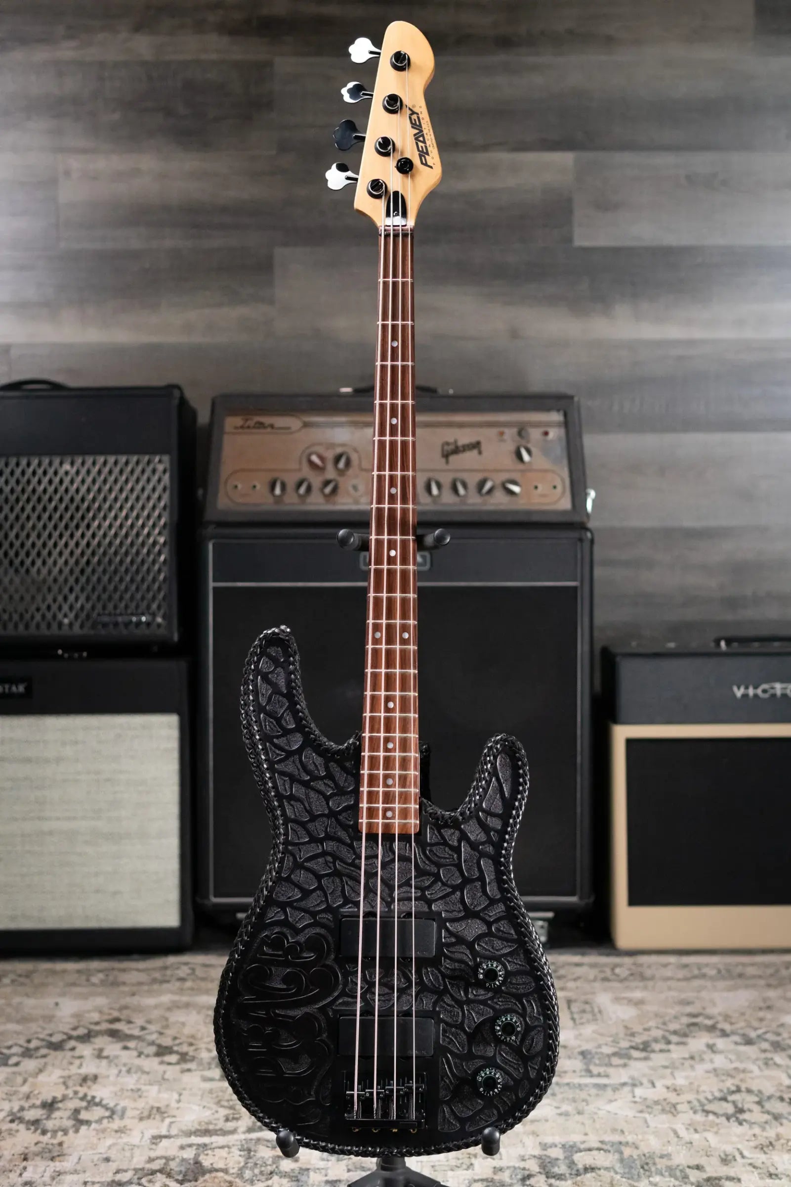 Peavey USA Foundation Electric Bass with Tooled Leather Cover and Hardshell Case - Used