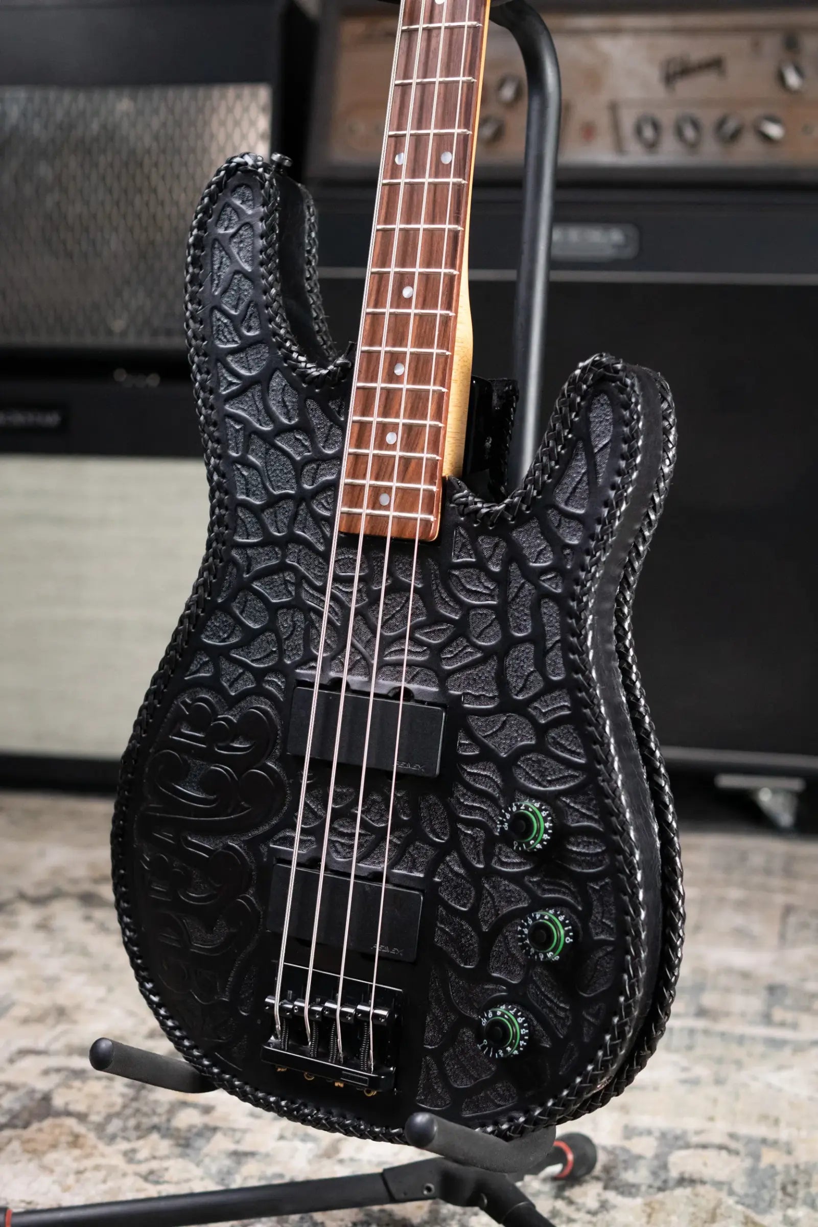 Peavey USA Foundation Electric Bass with Tooled Leather Cover and Hardshell Case - Used
