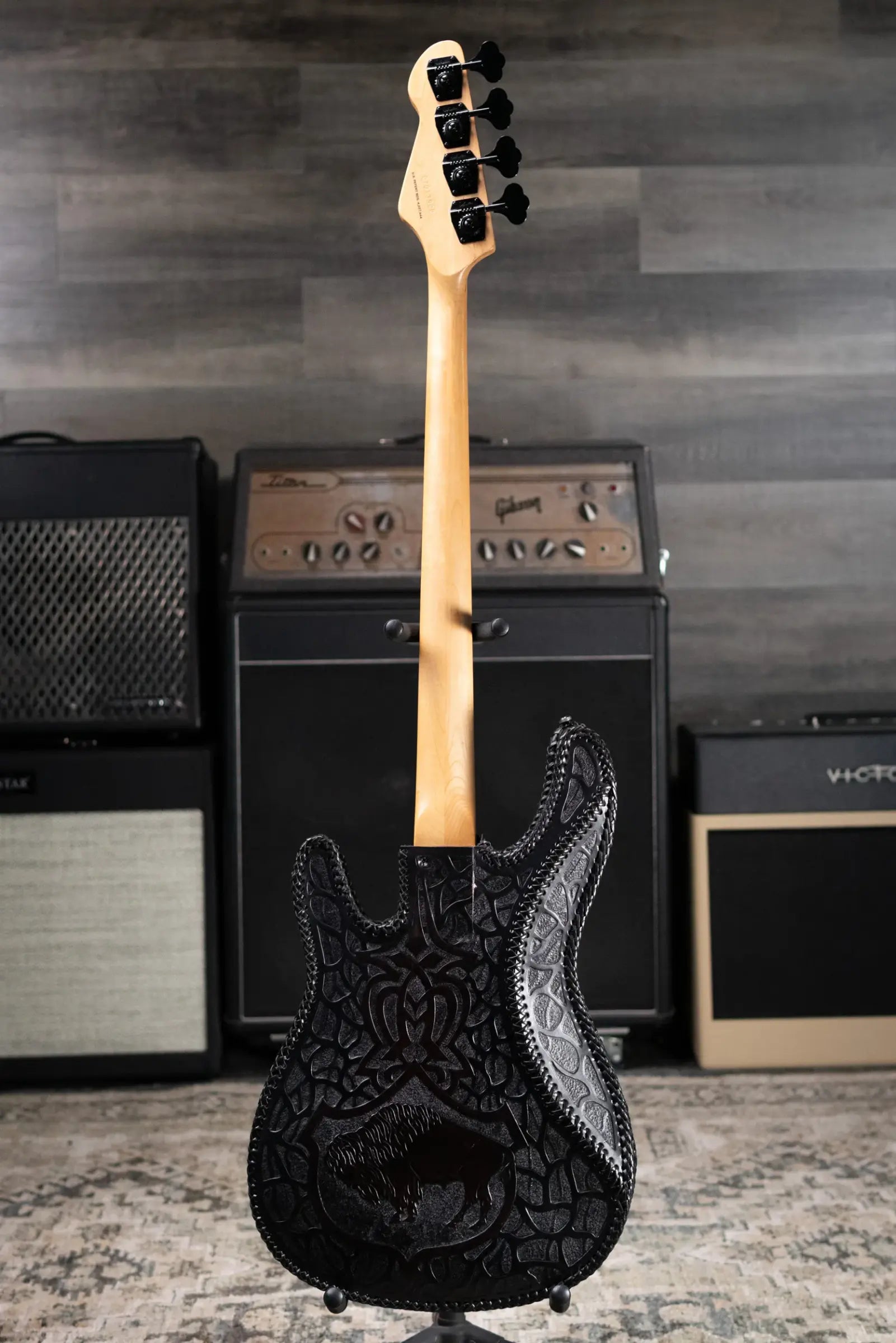 Peavey USA Foundation Electric Bass with Tooled Leather Cover and Hardshell Case - Used