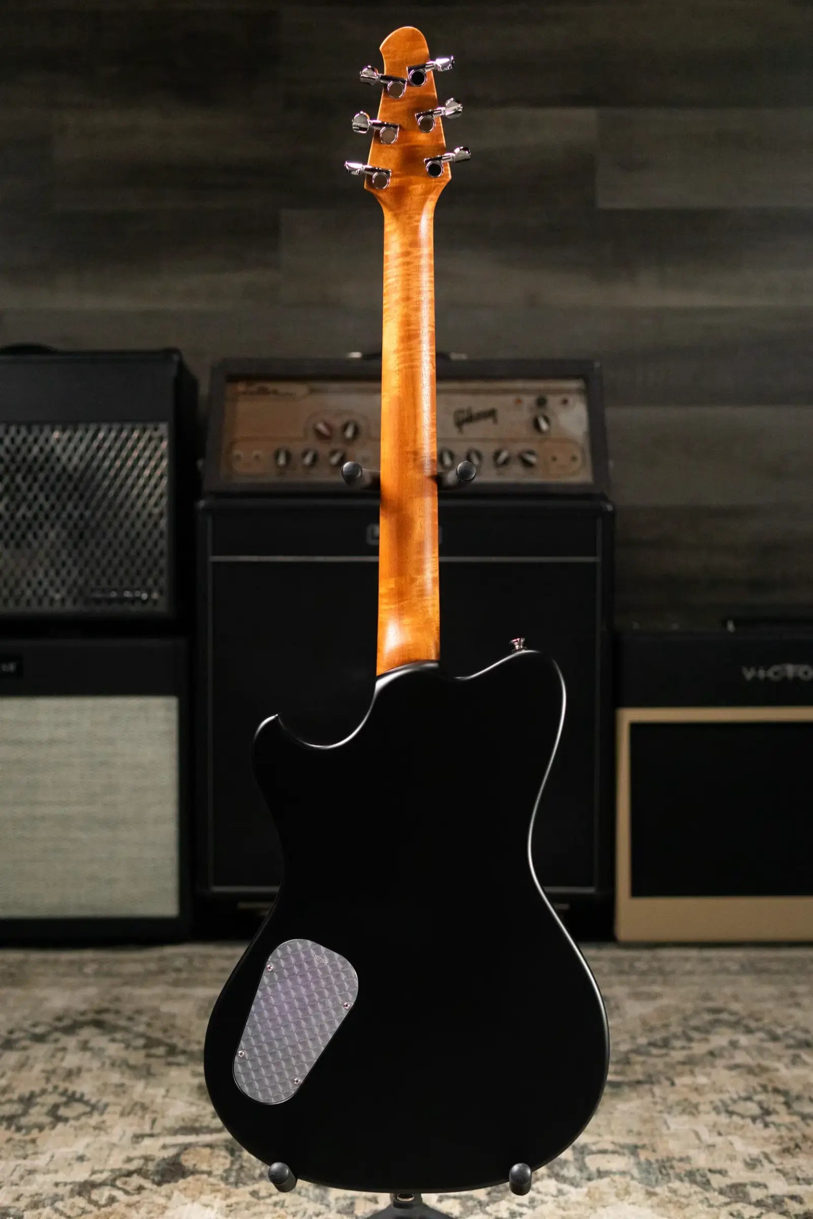 Powers Electric A-Type FF42 NAMM 2026 Hollow Body Electric Guitar - Select Maple Chroma Silver Cranberry with Gig Bag